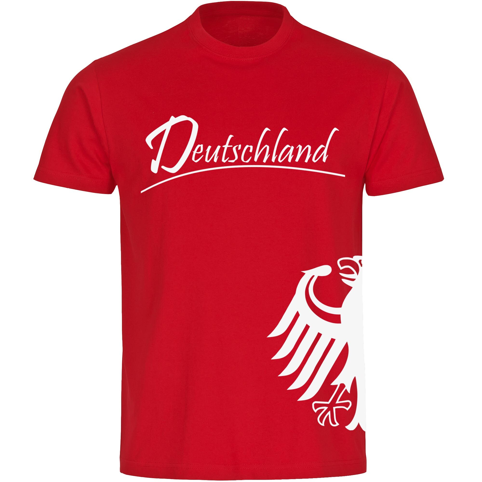 multifanshop Herren T-Shirt - Deutschland - Adler seitlich - Druck wei&szlig; - M&auml;nner 