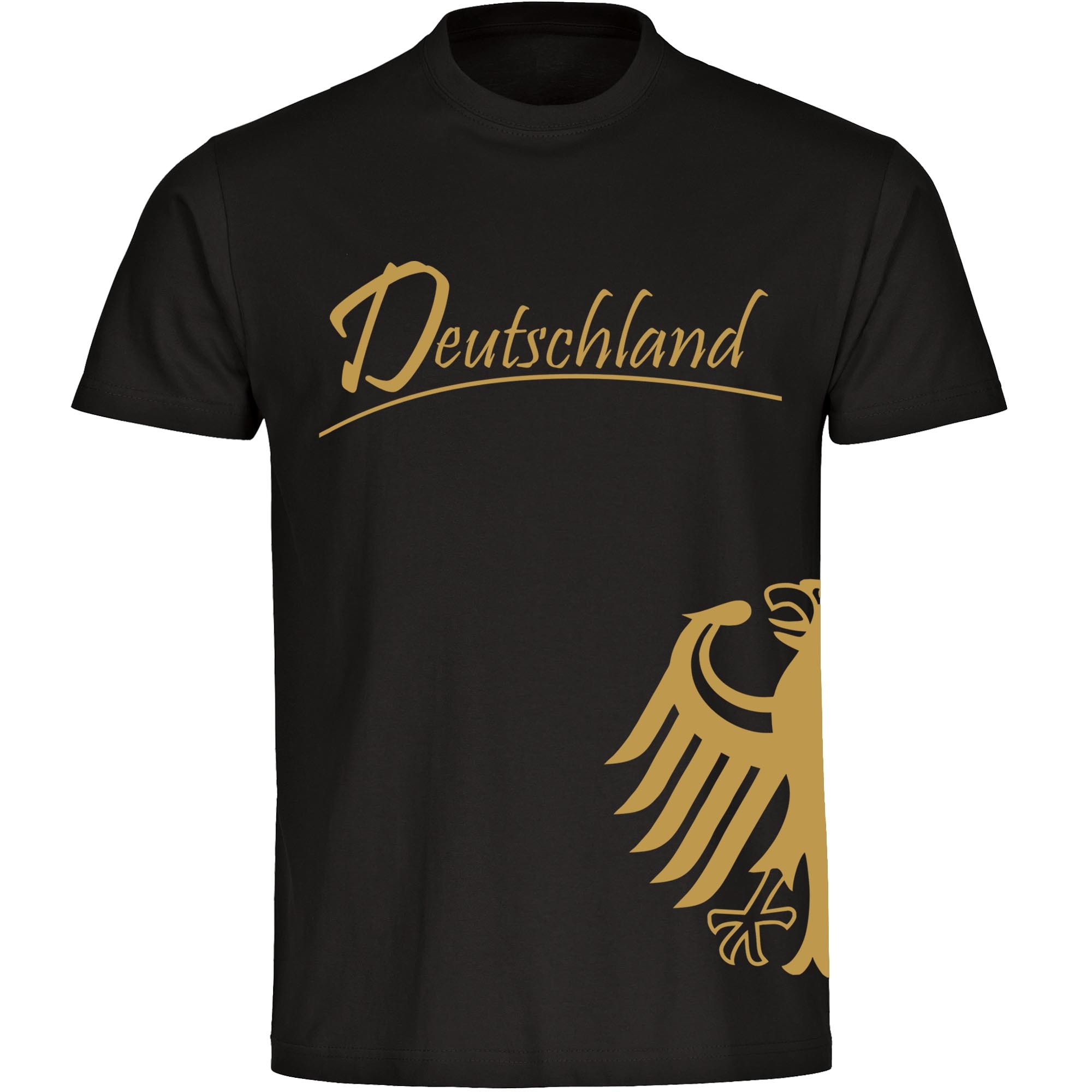multifanshop Herren T-Shirt - Deutschland - Adler seitlich Gold - Druck gold metallic - M&auml;nner 