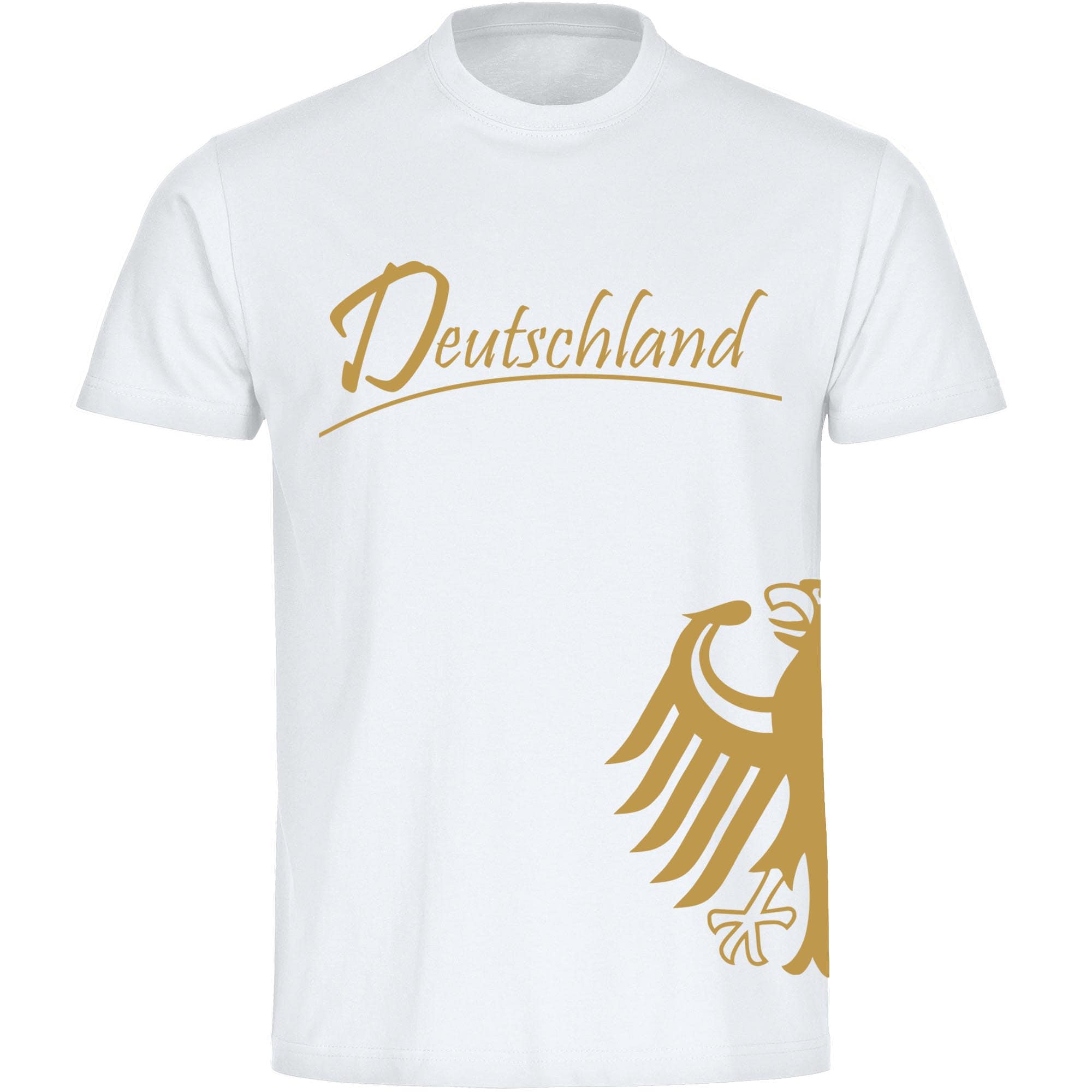 multifanshop Herren T-Shirt - Deutschland - Adler seitlich Gold - Druck gold metallic - M&auml;nner 