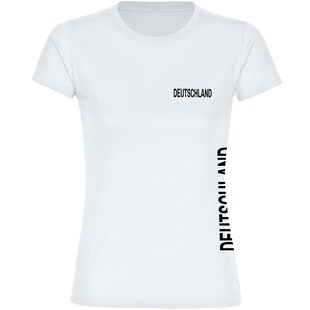 multifanshop Damen T-Shirt - Deutschland - Brust & Seite - Druck schwarz - Frauen 