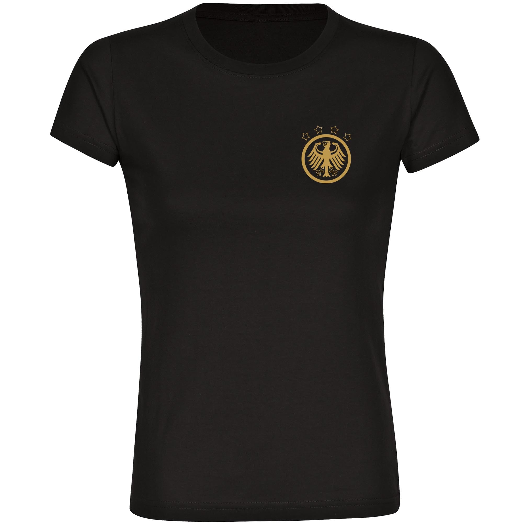 multifanshop Damen T-Shirt - Deutschland - Adler Retro Gold - Druck gold metallic - Frauen 