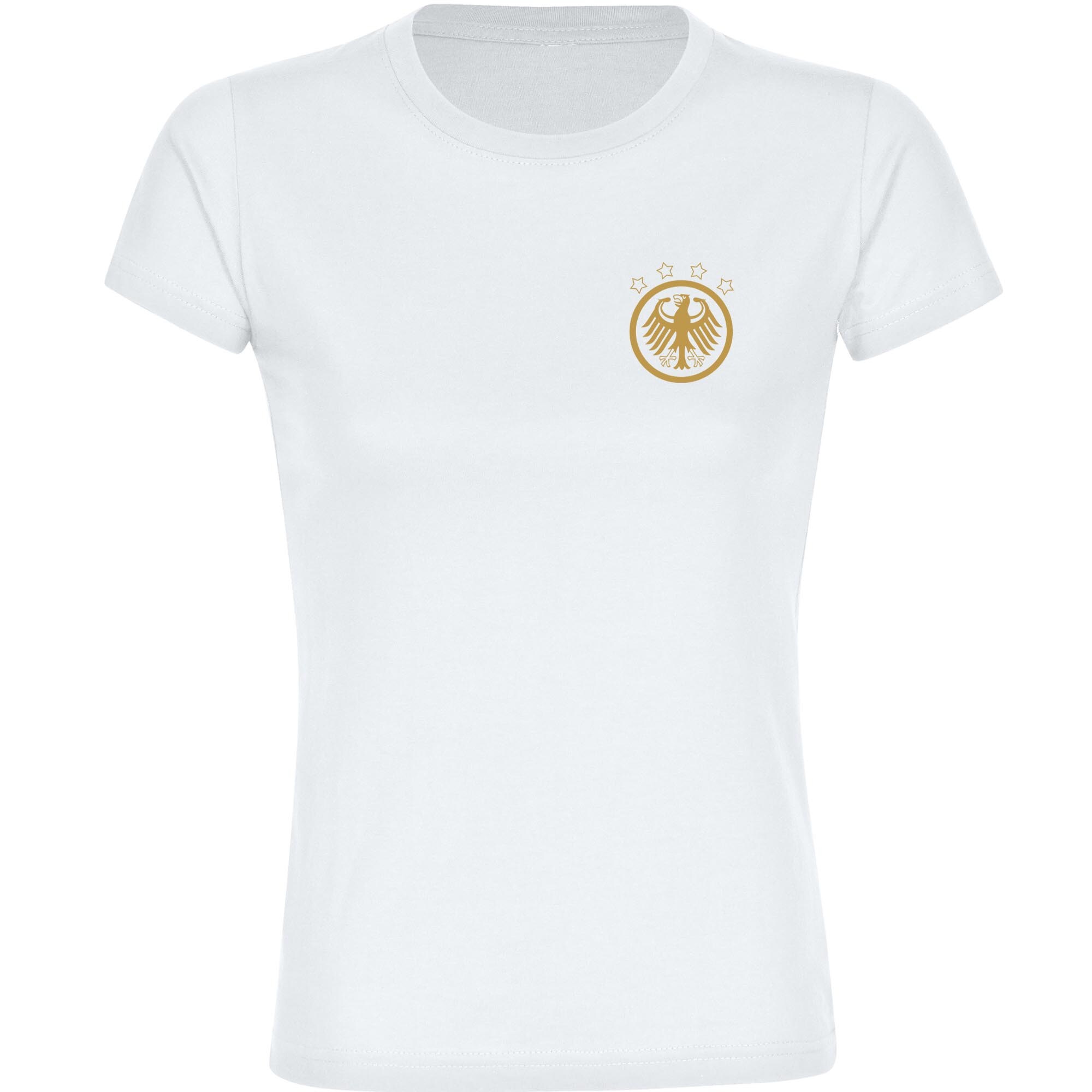 multifanshop Damen T-Shirt - Deutschland - Adler Retro Gold - Druck gold metallic - Frauen 