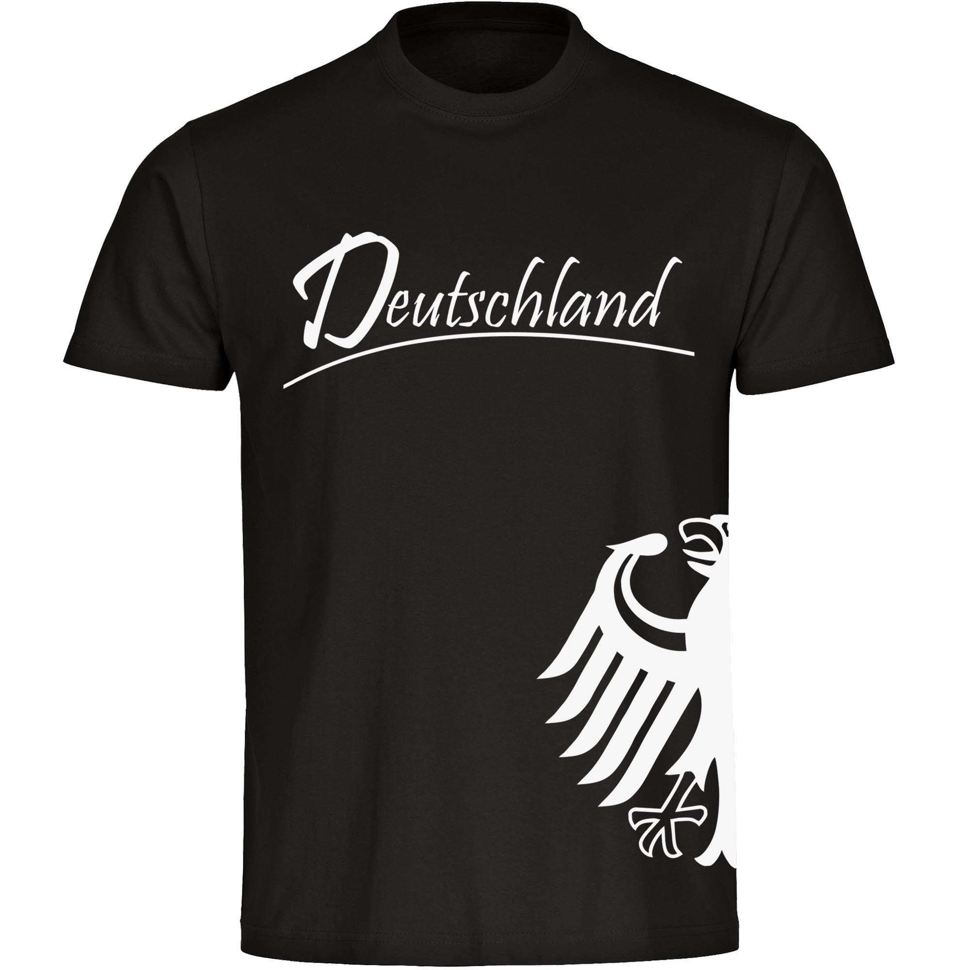 multifanshop Kinder T-Shirt - Deutschland - Adler seitlich - Druck wei&szlig; - Kind 