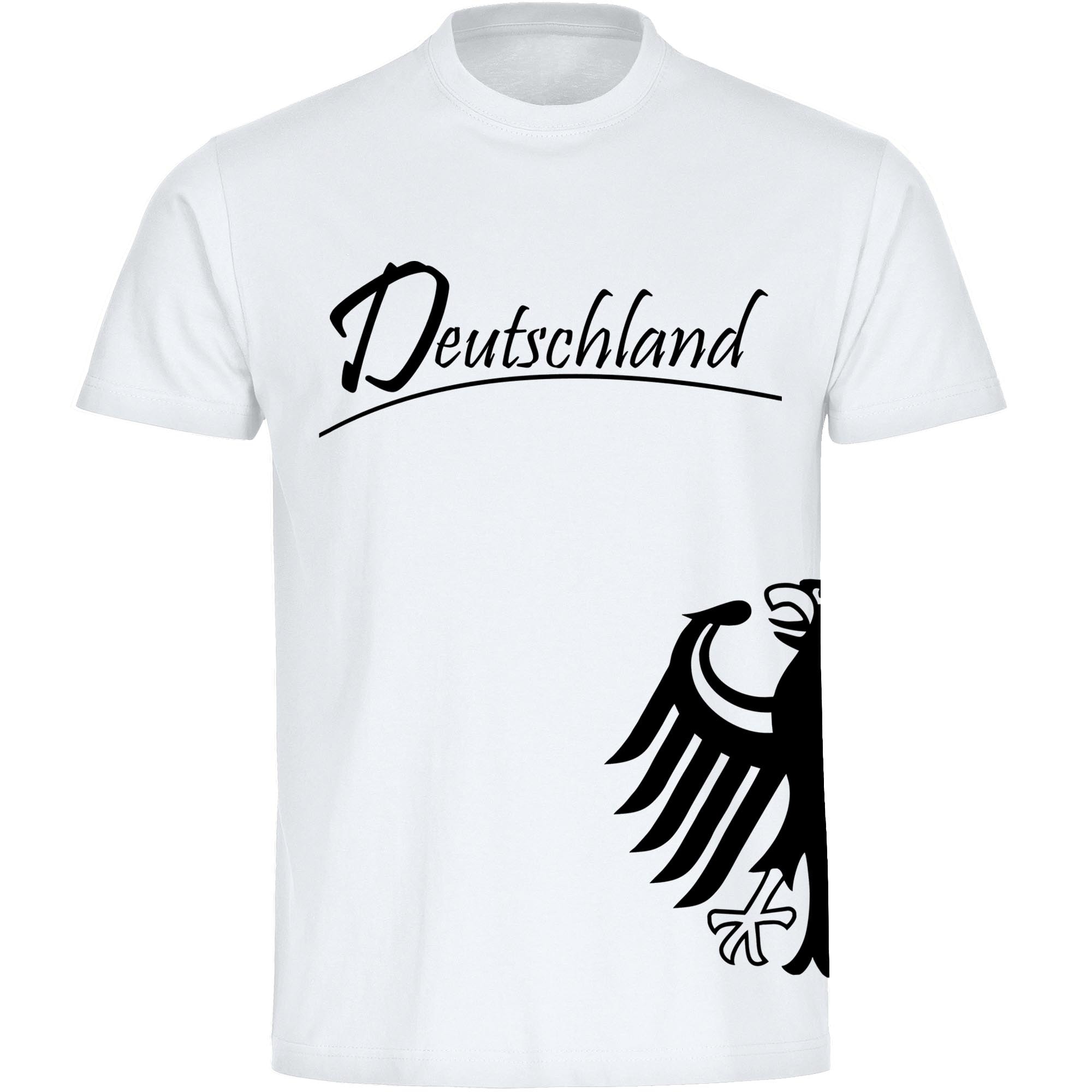 multifanshop Kinder T-Shirt - Deutschland - Adler seitlich - Druck schwarz - Kind 