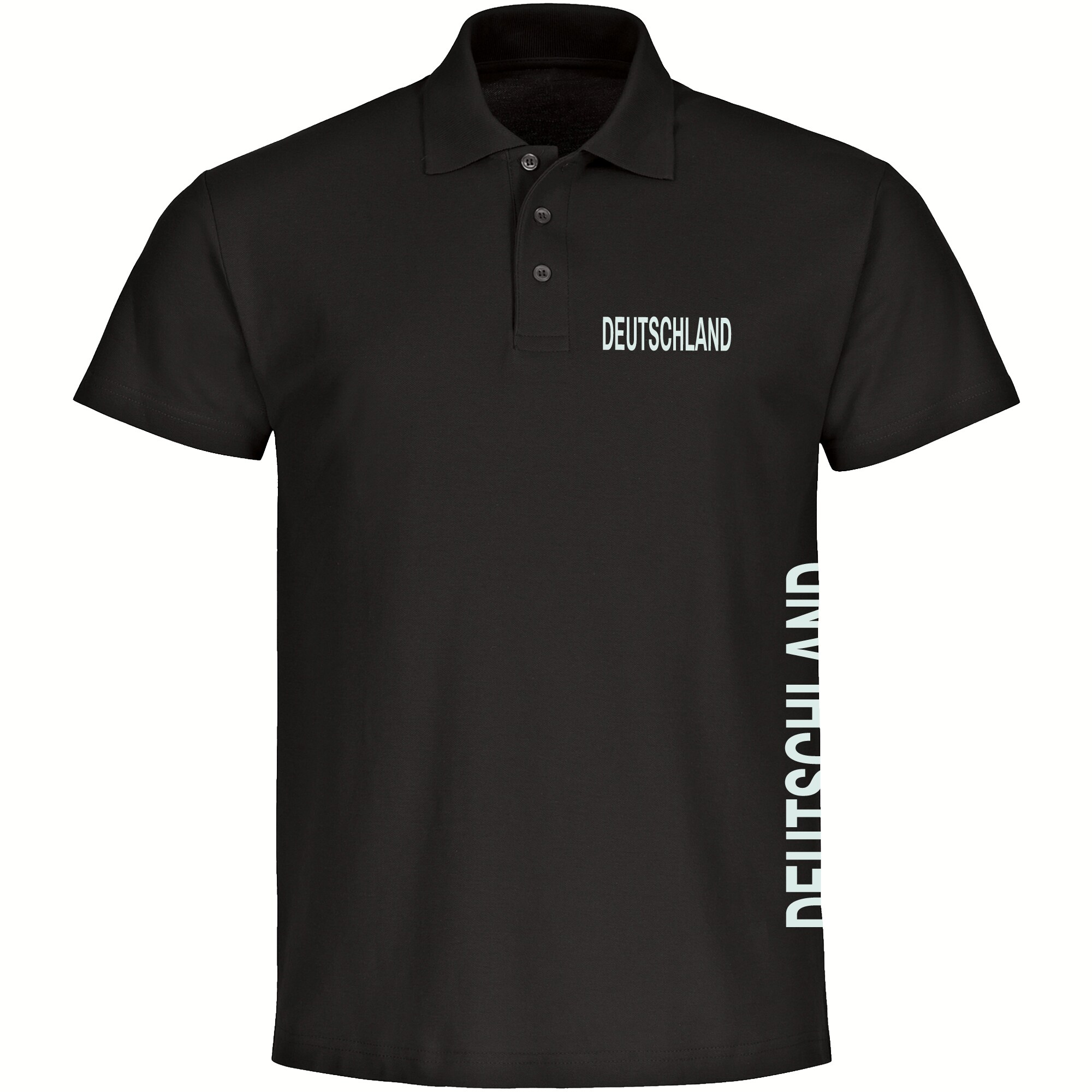 multifanshop Poloshirt - Deutschland - Brust & Seite - Druck wei&szlig; - Polo 