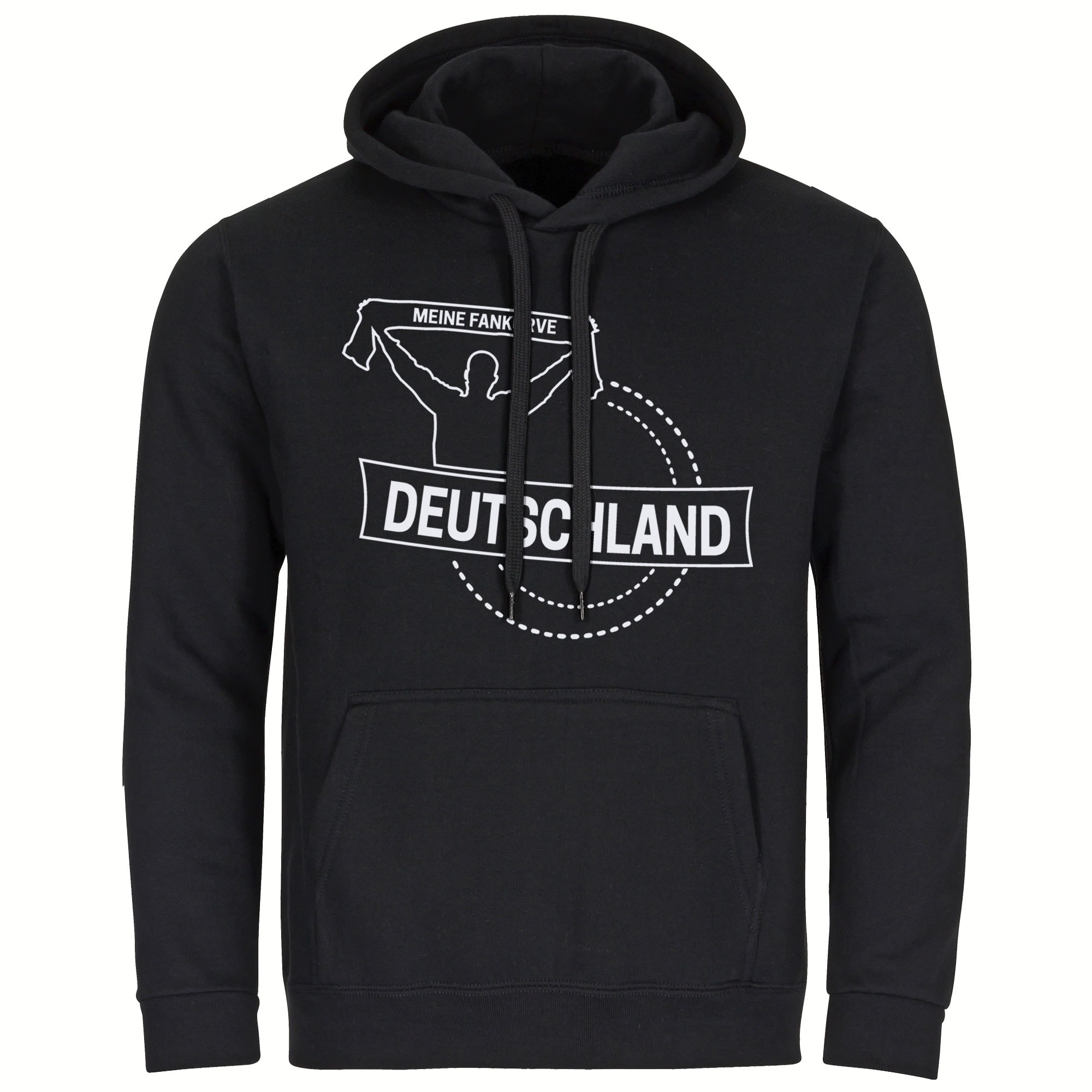 multifanshop Kapuzen Sweatshirt - Deutschland - Meine Fankurve - Druck wei&szlig; - Hoodie 