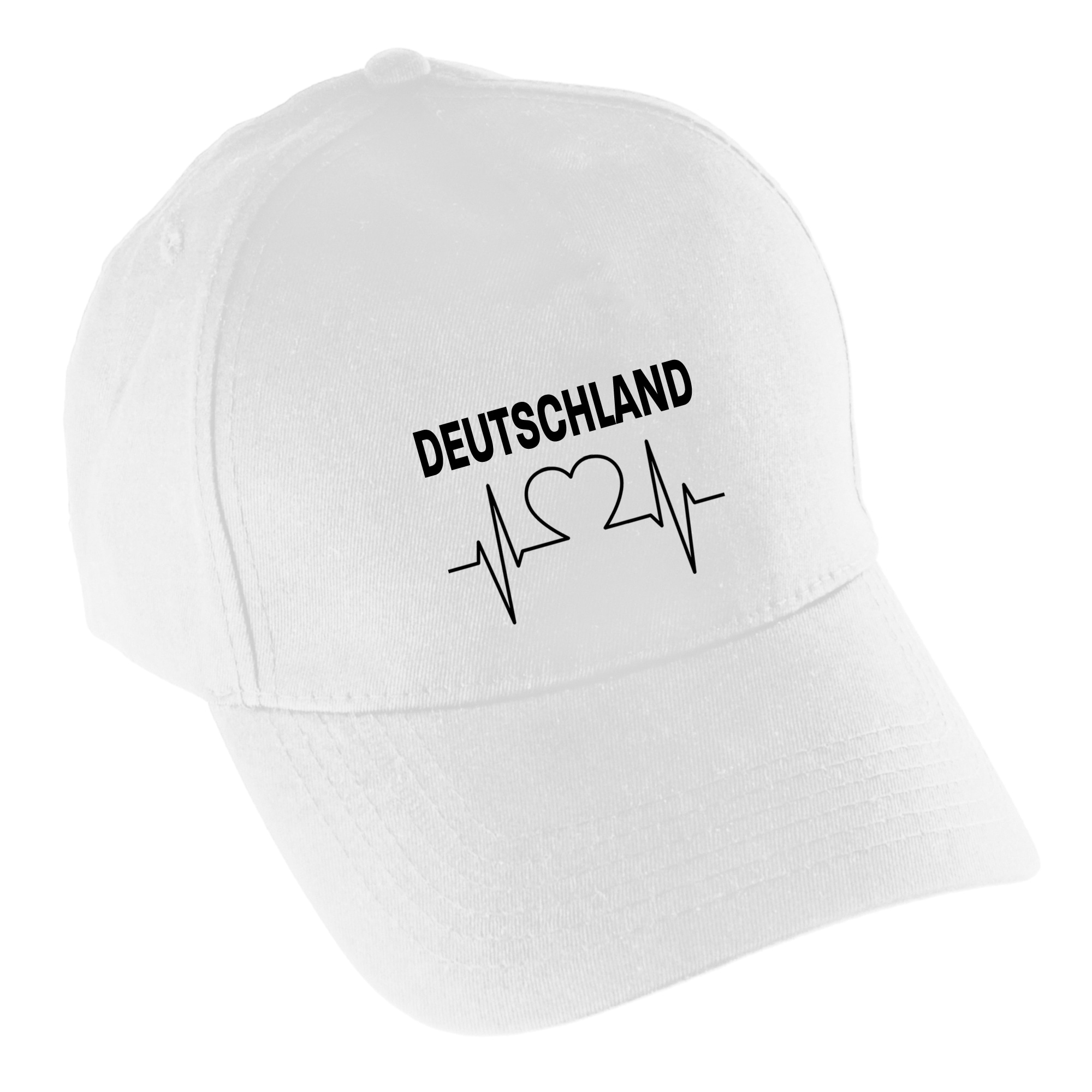 multifanshop Baseballcap - Deutschland - Herzschlag - Druck schwarz - M&uuml;tze 