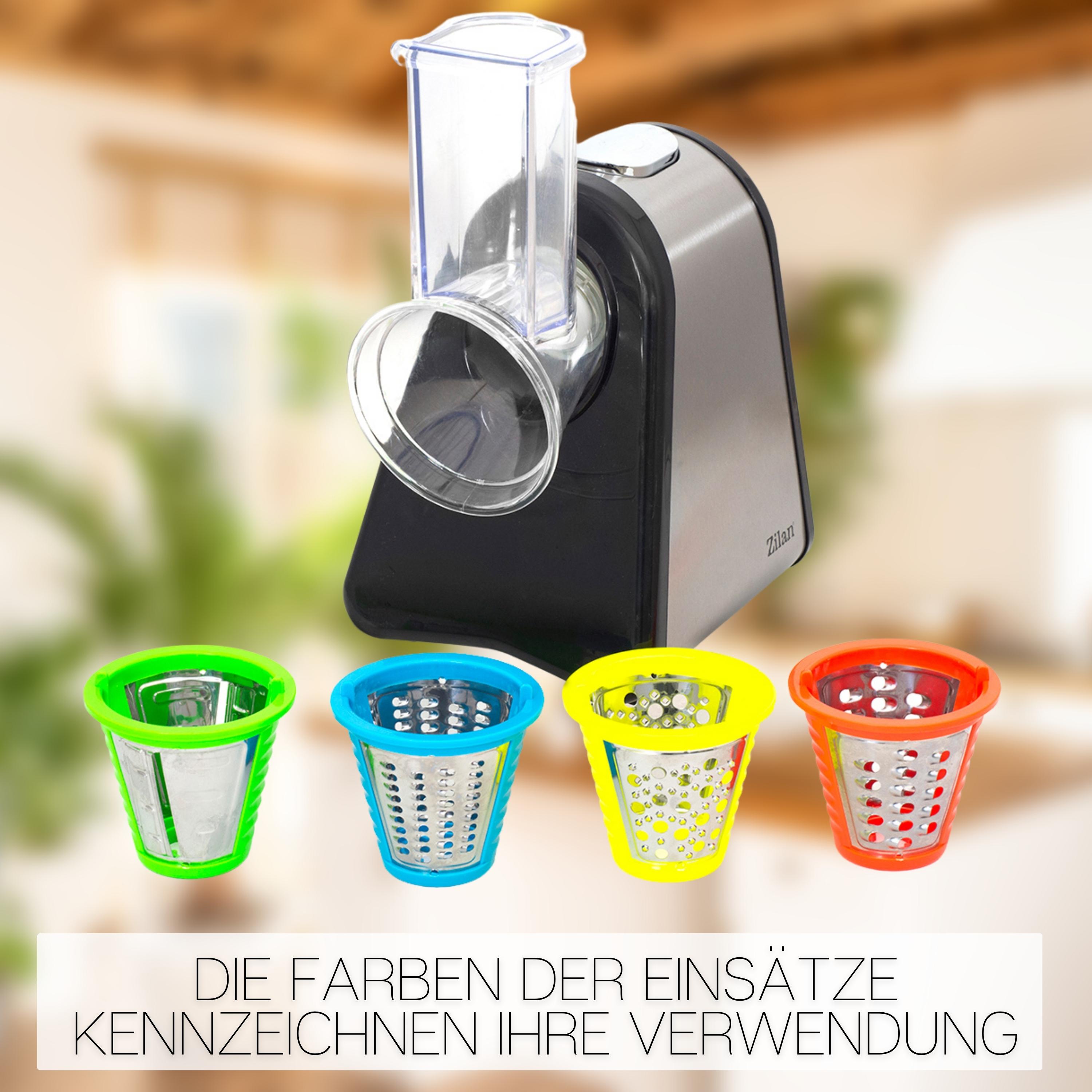 Zilan Elektrischer Gemüsehobel Reibe Spiralschneider 4 Aufsätze 200W bei Marktkauf online bestellen