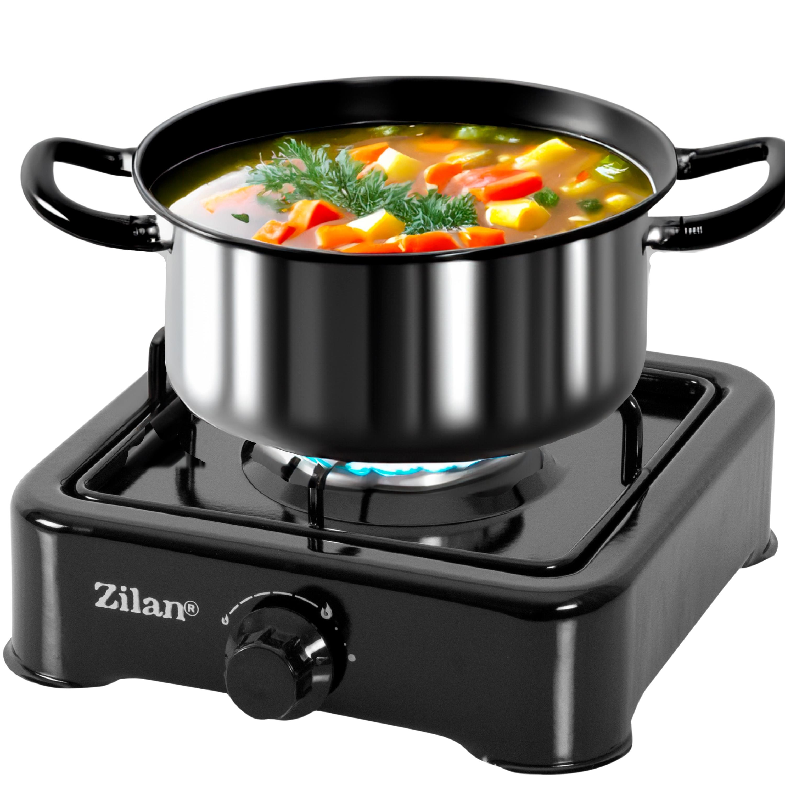 Zilan Gaskocher 1 flammig Campingkocher Kochfeld Gasherd schwarz 