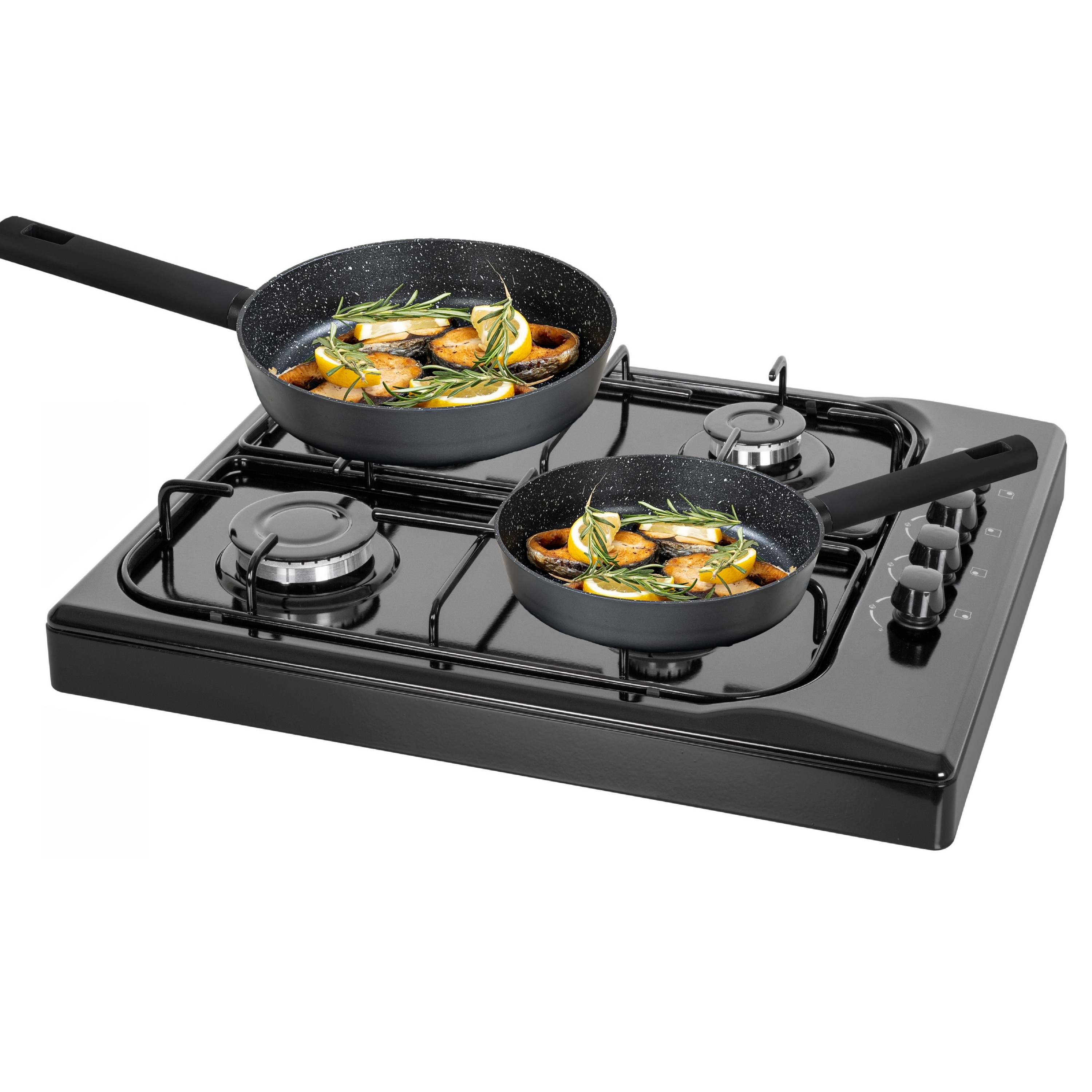 Zilan Gaskocher 4 flammig Campingkocher Gasherd Kochfeld schwarz 