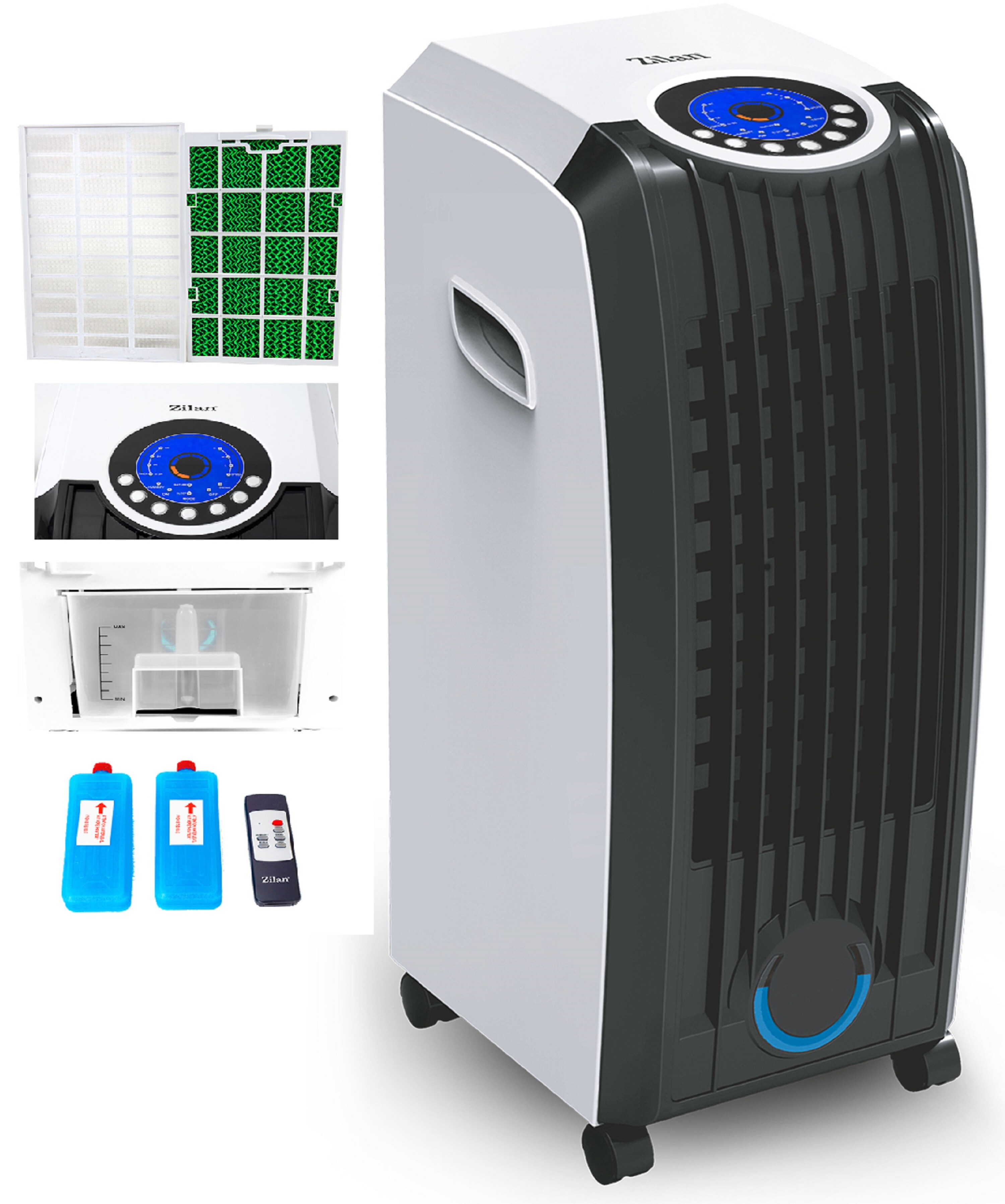 Zilan 3in1 Aircooler m. Fernbedienung Timer 3 Stufen Ventilator 
