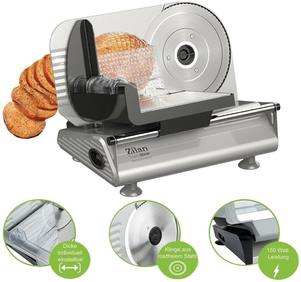 Brotschneidemaschine Allesschneider Edelstahlklinge 150 Watt