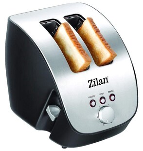 Zilan Schrägtoaster 2 Scheiben Toaster 1000W Edelstahl 