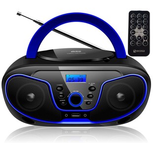 Cyberlux CD-Player Radio mit Fernbedienung CD/MP3 USB AUX-In blau 