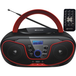 Cyberlux CD-Player Radio mit Fernbedienung CD/MP3 USB AUX-In rot 