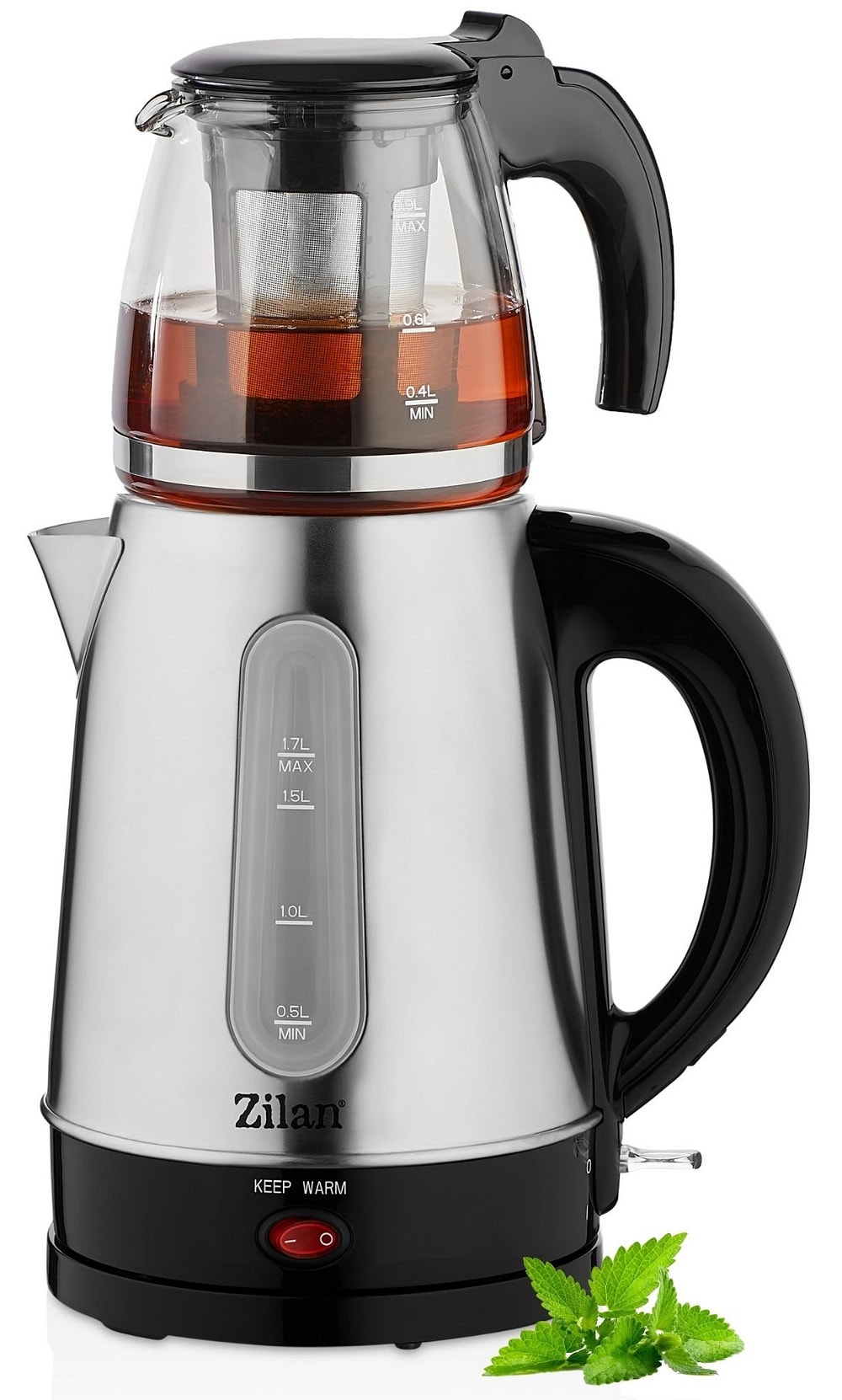 Zilan Teekocher 1,7L 2200W Edelstahl BPA-Frei Teemaschine Kettle 