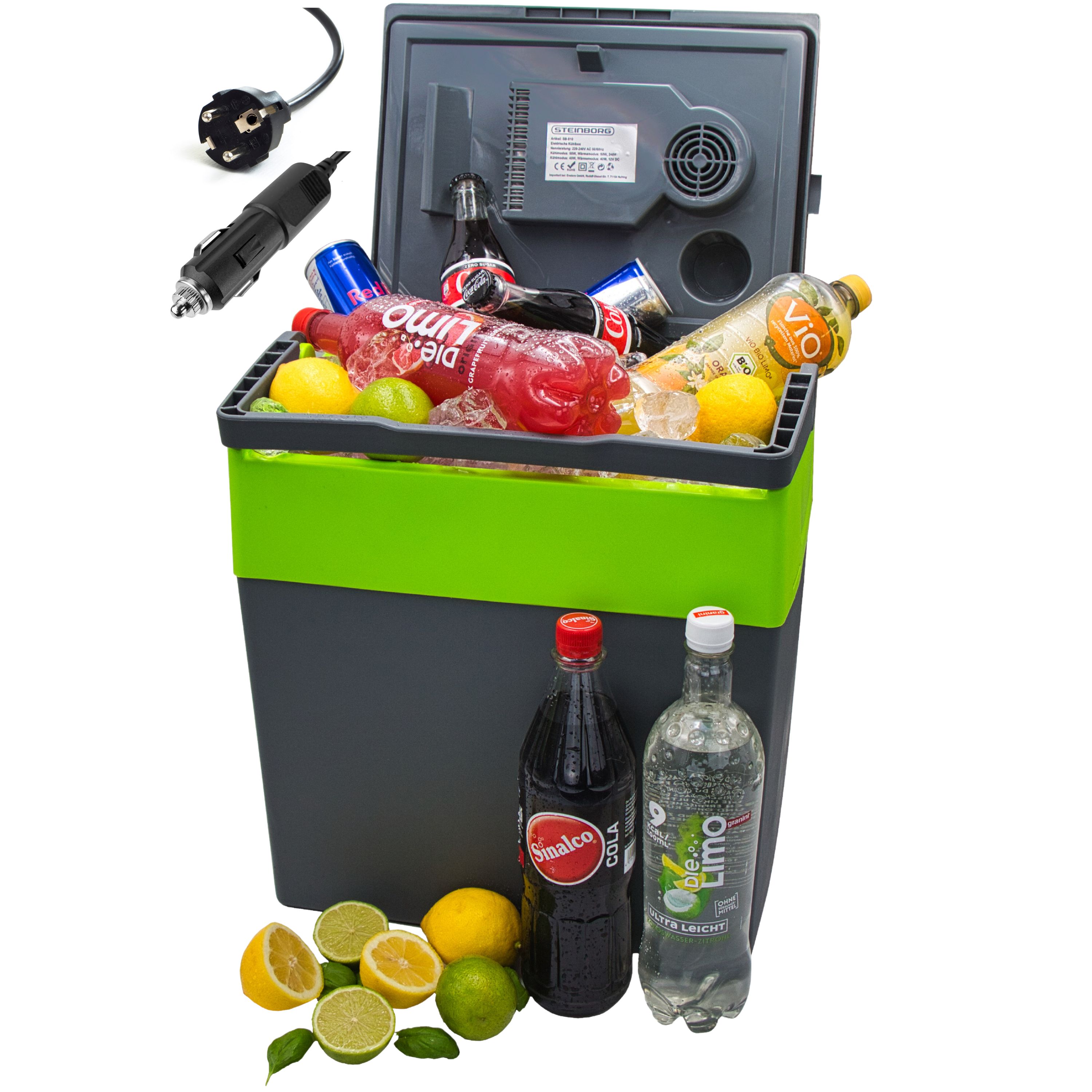 Steinborg K&uuml;hlbox 30L Warmhaltebox Eco-Mode 12 V/230V Stromversorgung 