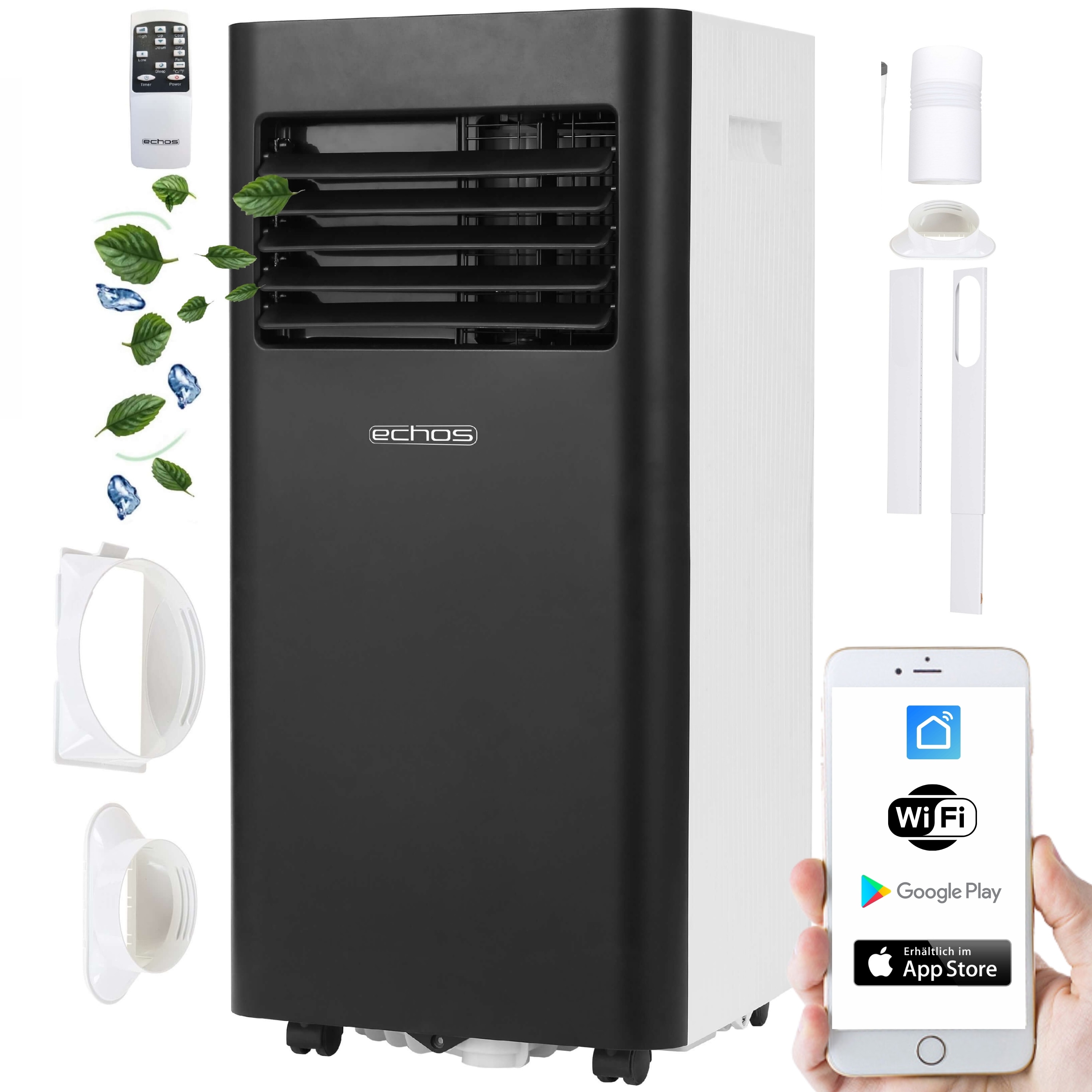 Echos Mobile Klimaanlage mit WiFi 9000 BTU Aircooler Klima Anlage 