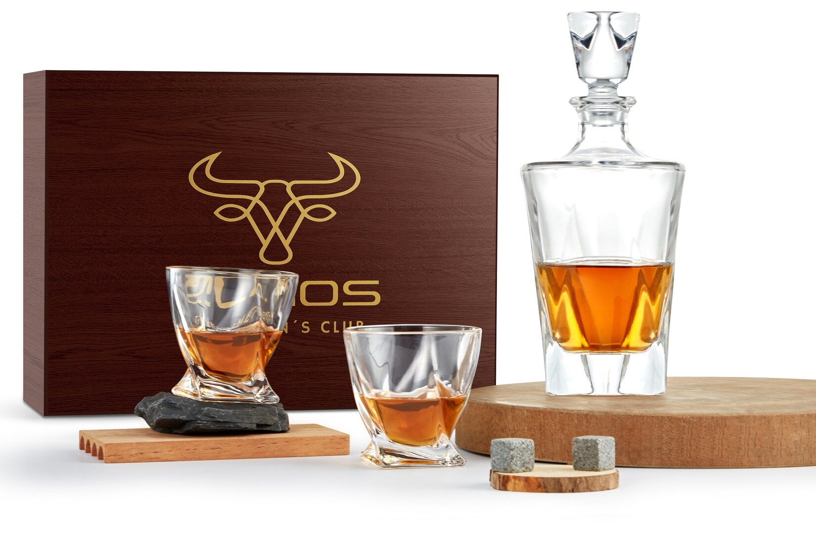Echos Whiskyset Geschenkset Whiskygläser 7-Teiliges Whiskeyset