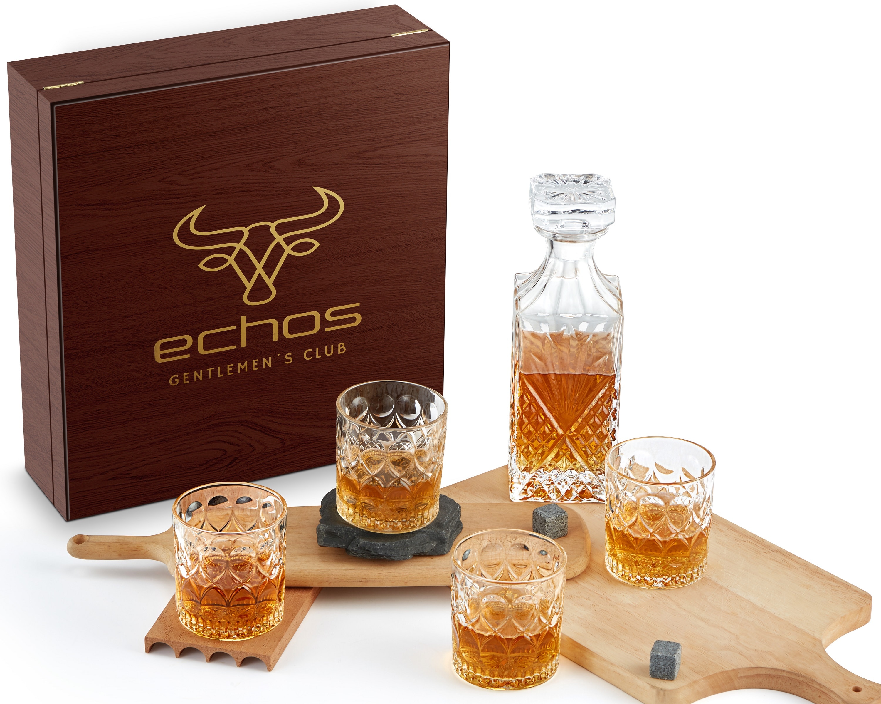 Echos 7-Teiliges Whiskeyset Whiskygl&auml;ser Whisky Geschenkset 