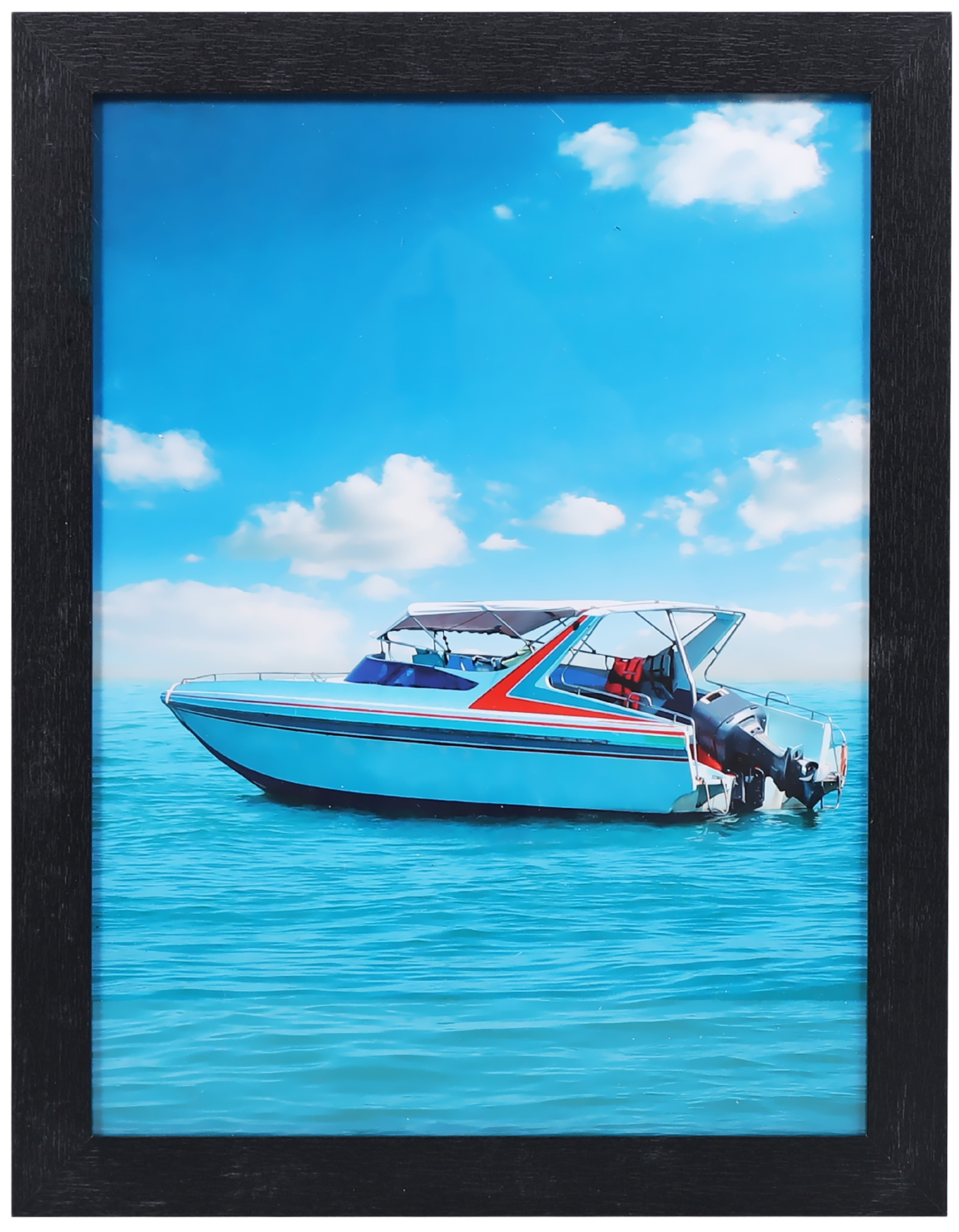 Ecosa Bilderrahmen 30x40cm Echtglas MDF Wandhalterung schwarz 