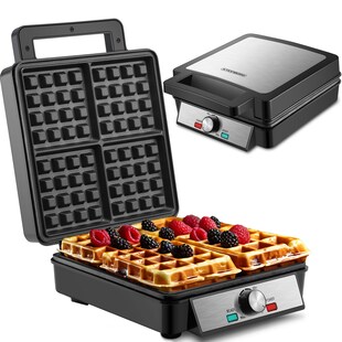 Steinborg XXL Waffeleisen Anftihaftbeschichtung Backampel 1200W 