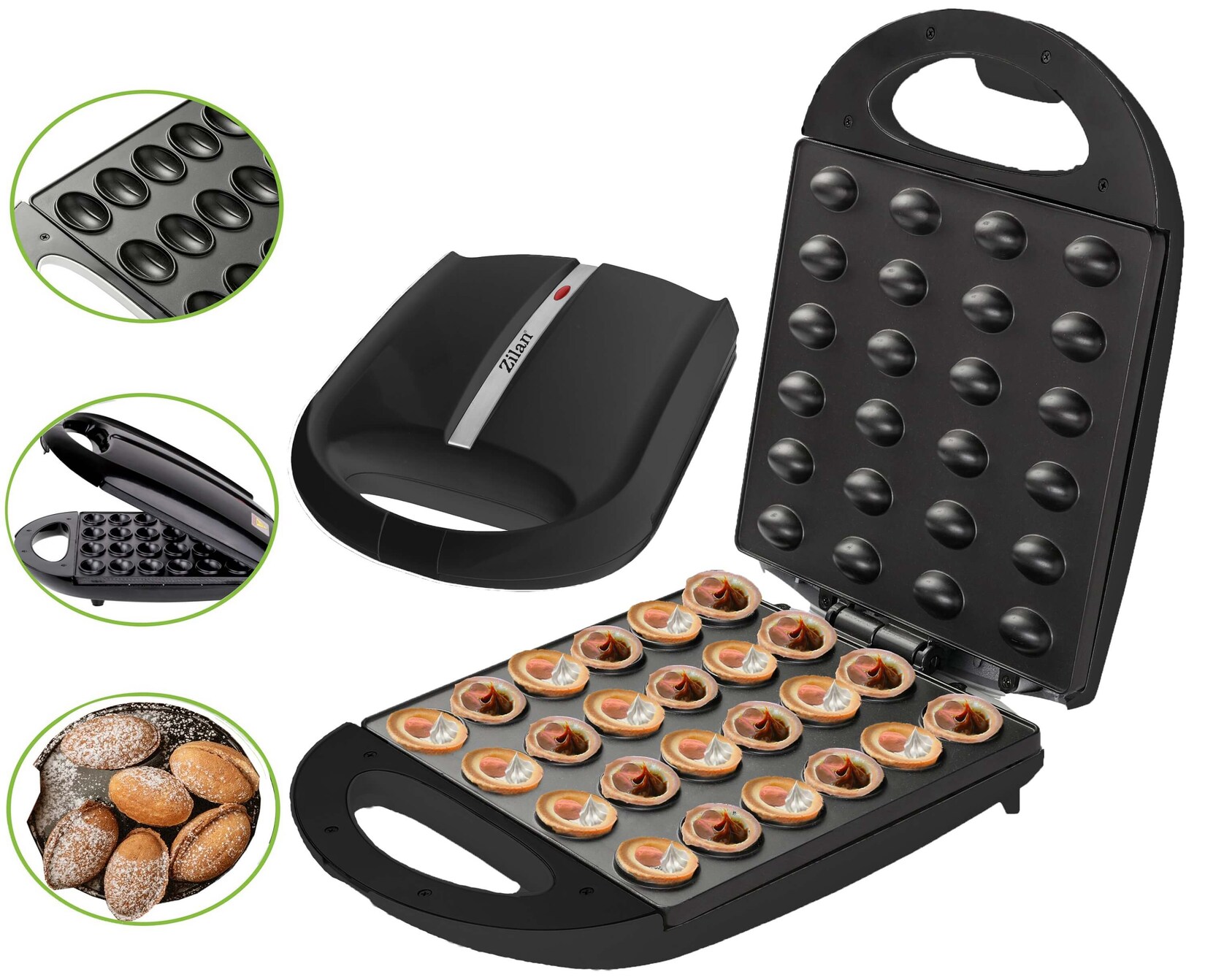 Elektrischer Nussbäcker Oresckis Nut Maker Antihaftbeschichtung 1400 Watt schwarz