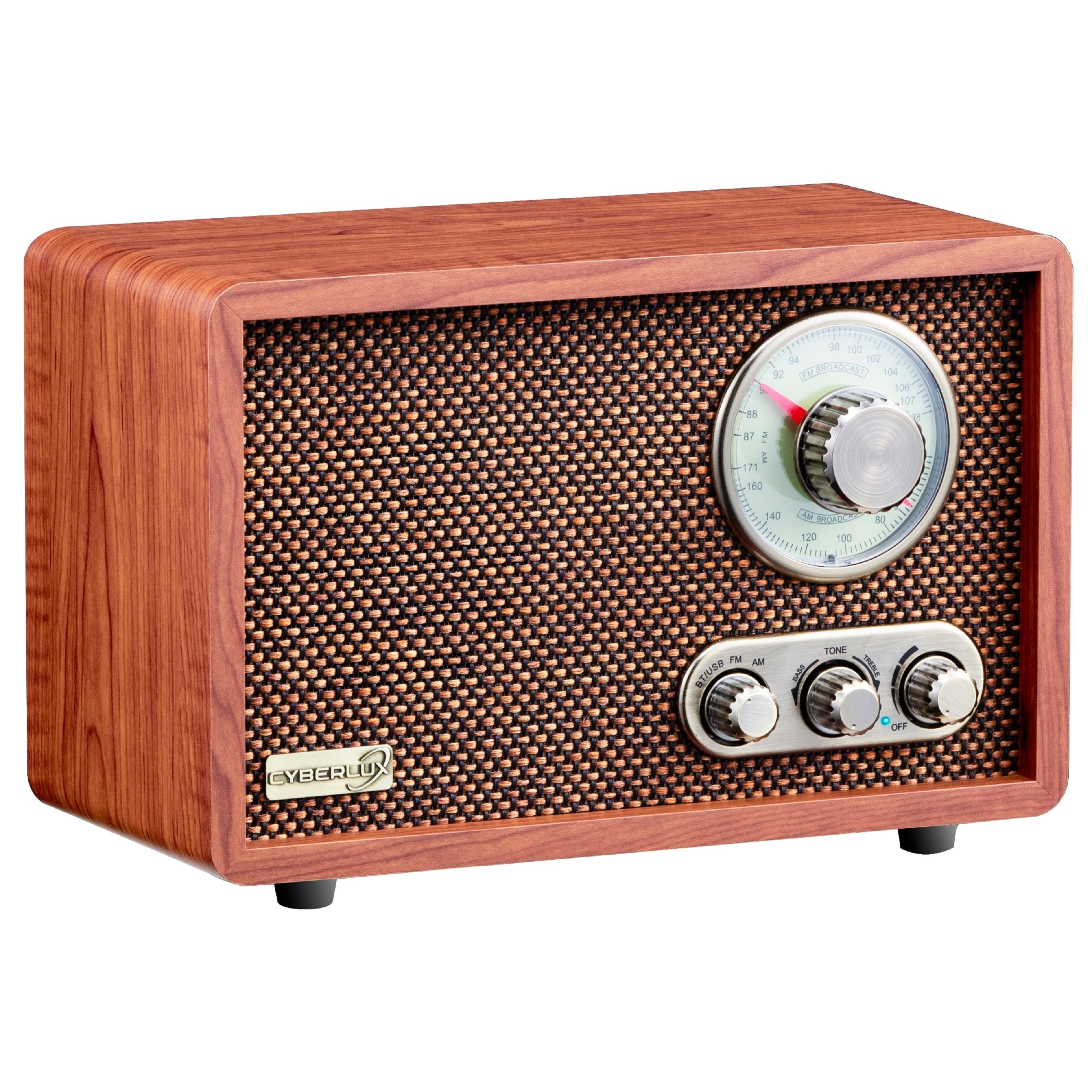 Cyberlux Bluetooth Retro-Radio mit USB/SD-Karten Slot AM/FM Radio 