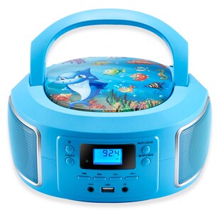 Cyberlux tragbarer Kinder CD-Player CD/MP3 USB Kinder Radio blau 