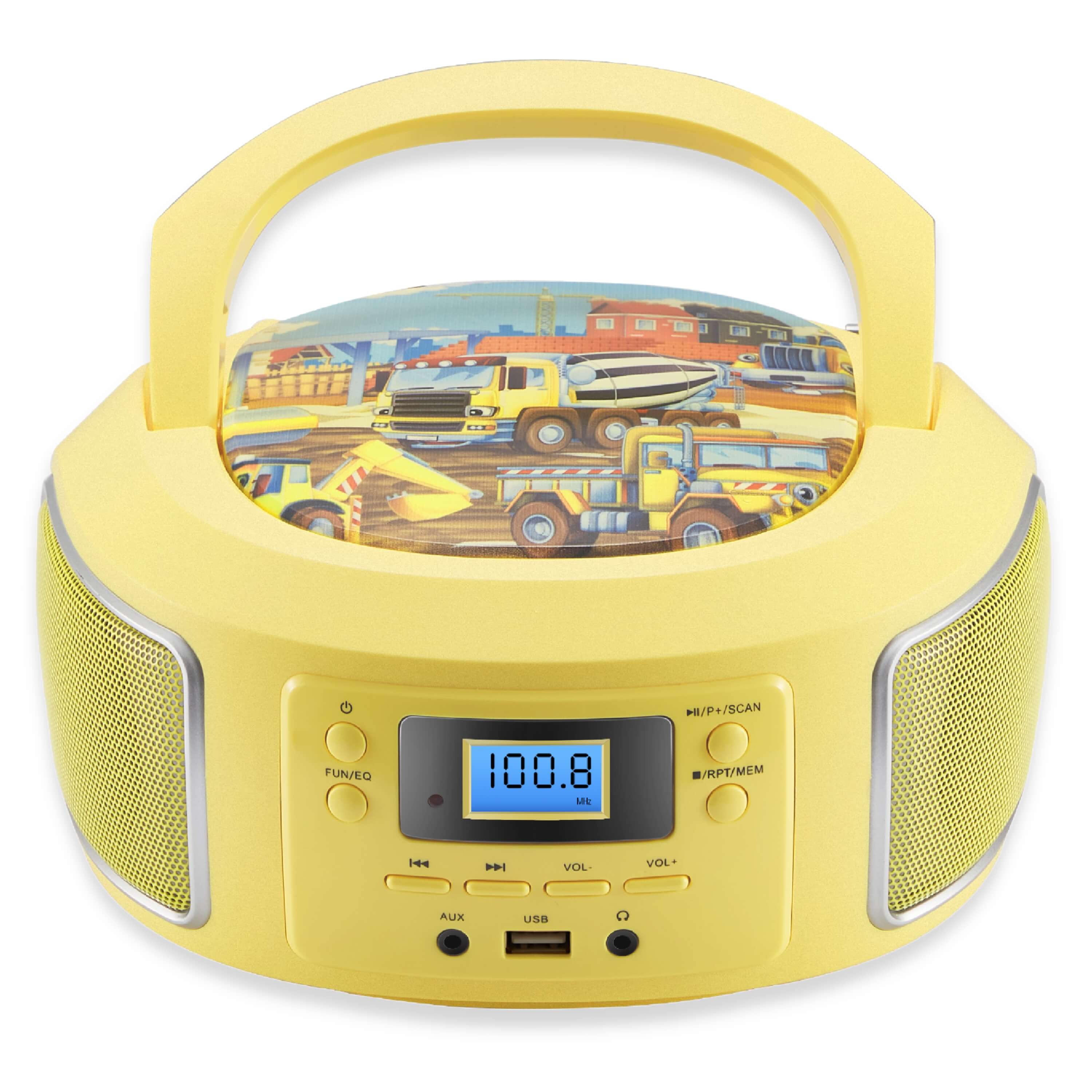 Cyberlux tragbarer Kinder CD-Player CD/MP3 USB Kinder Radio gelb 