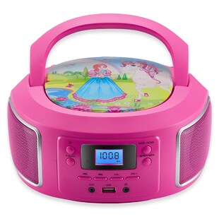 Cyberlux tragbarer Kinder CD-Player CD/MP3 USB Kinder Radio pink 
