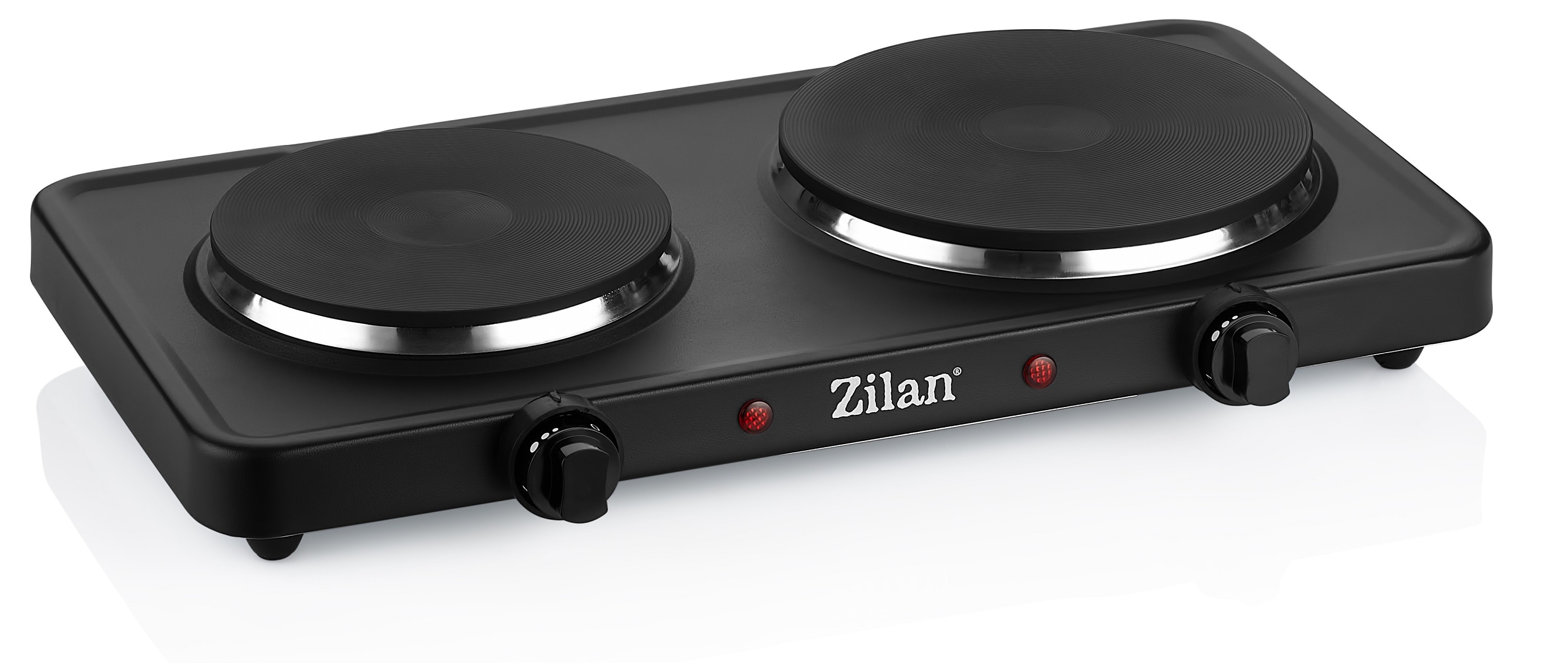 Zilan Doppelkochplatte schwarz 2250W Robust Camping geeignet 5 Stufen 