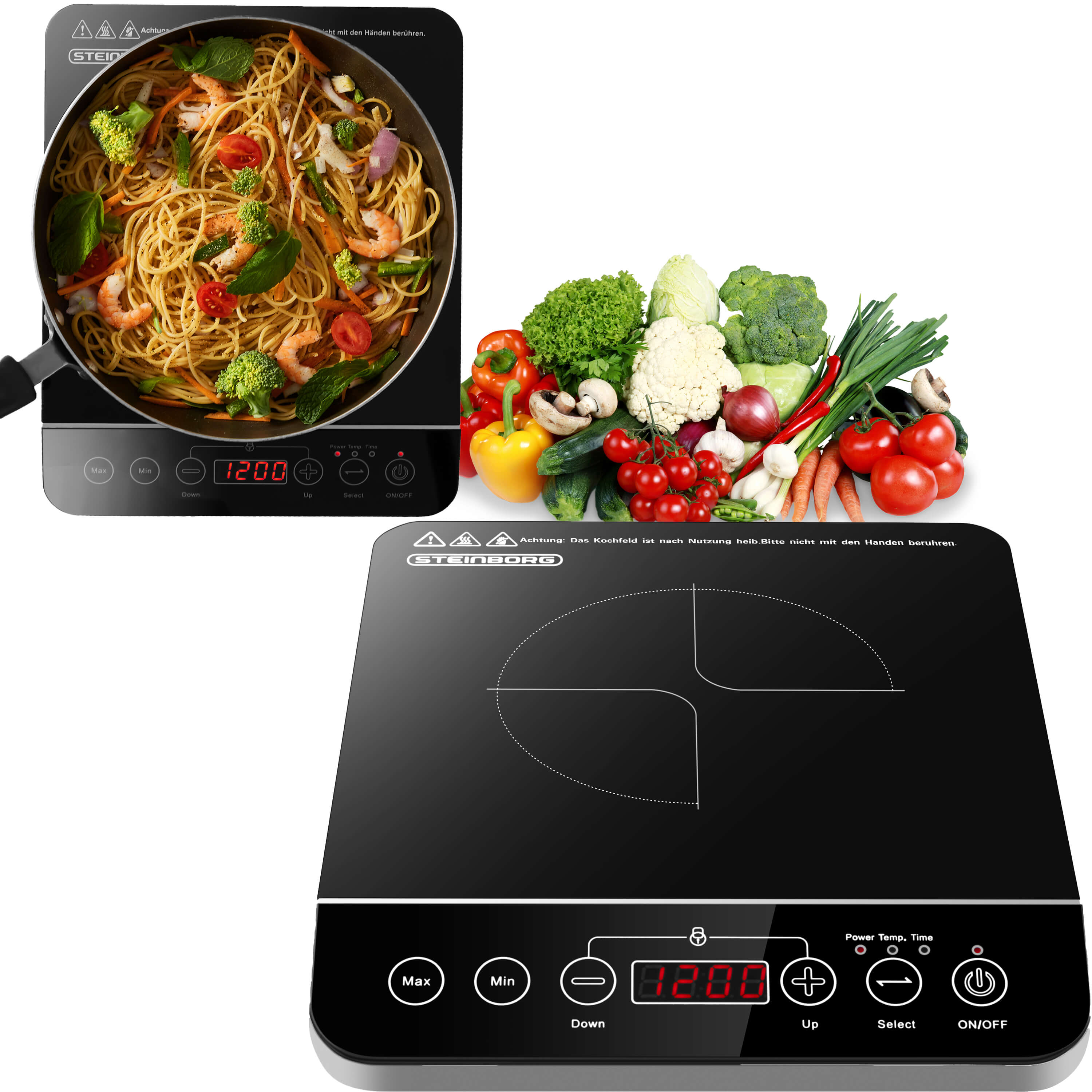 Steinborg Induktionskochfeld 1 Platte Induktionskochplatte 2000W 