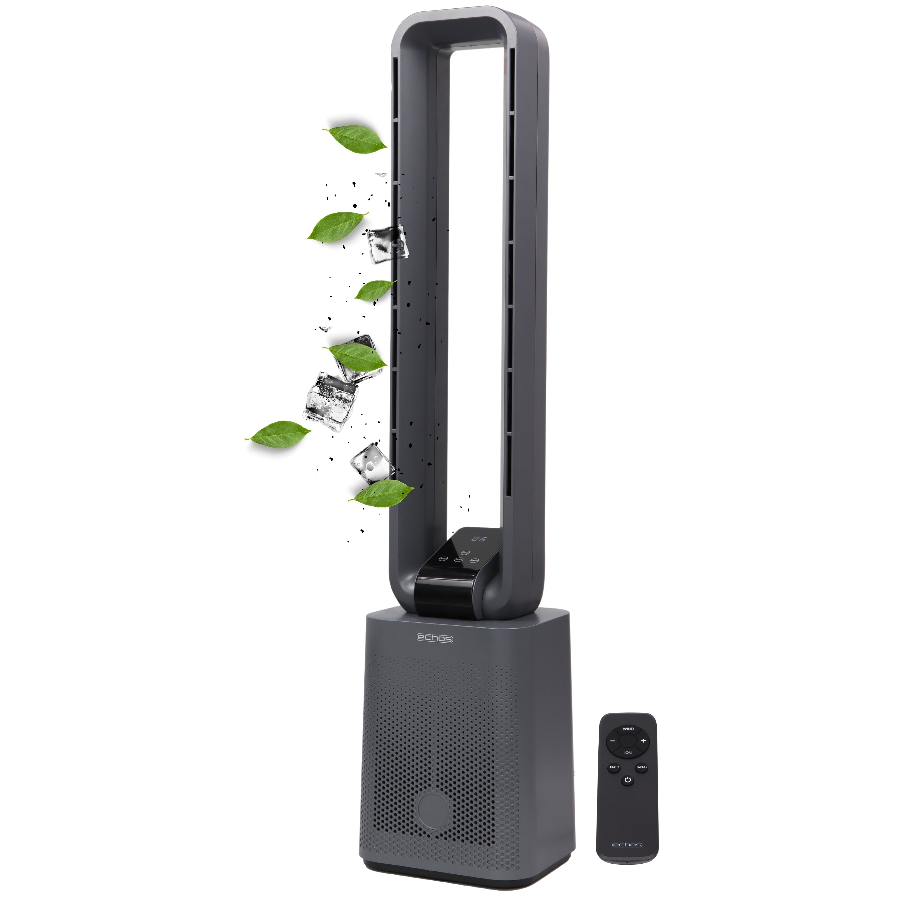 Echos Turmventilator m. Fernbedienung 12 Stufen Timer LED-Display 