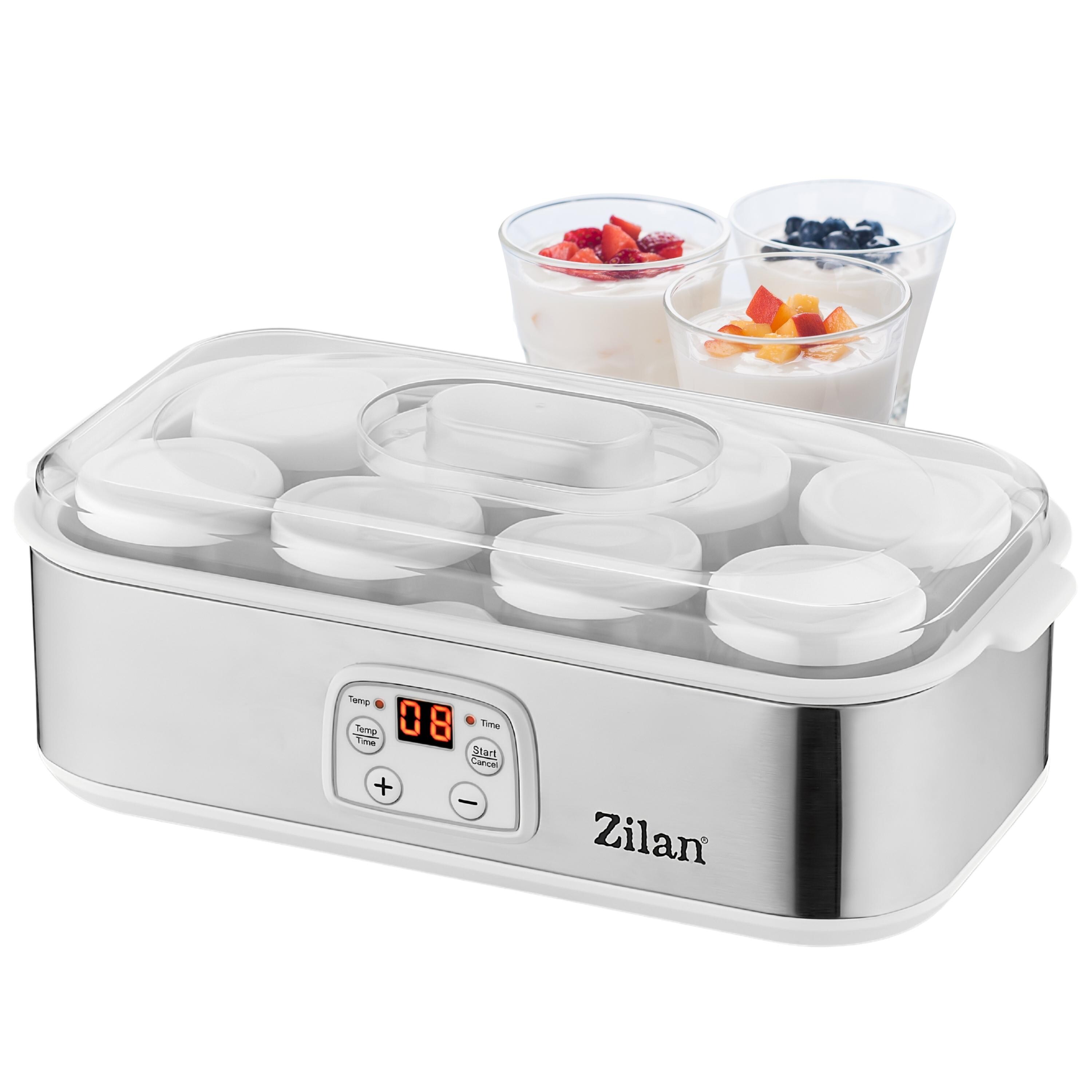 Zilan Joghurt Maker Joghurtbereiter 1.44 Liter 8 Glasflaschen &aacute; 180 ml Digitales Display 