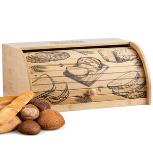 Ecosa Brotbox mit Rolldeckel aus nachhaltigem Bambus Brotkasten 