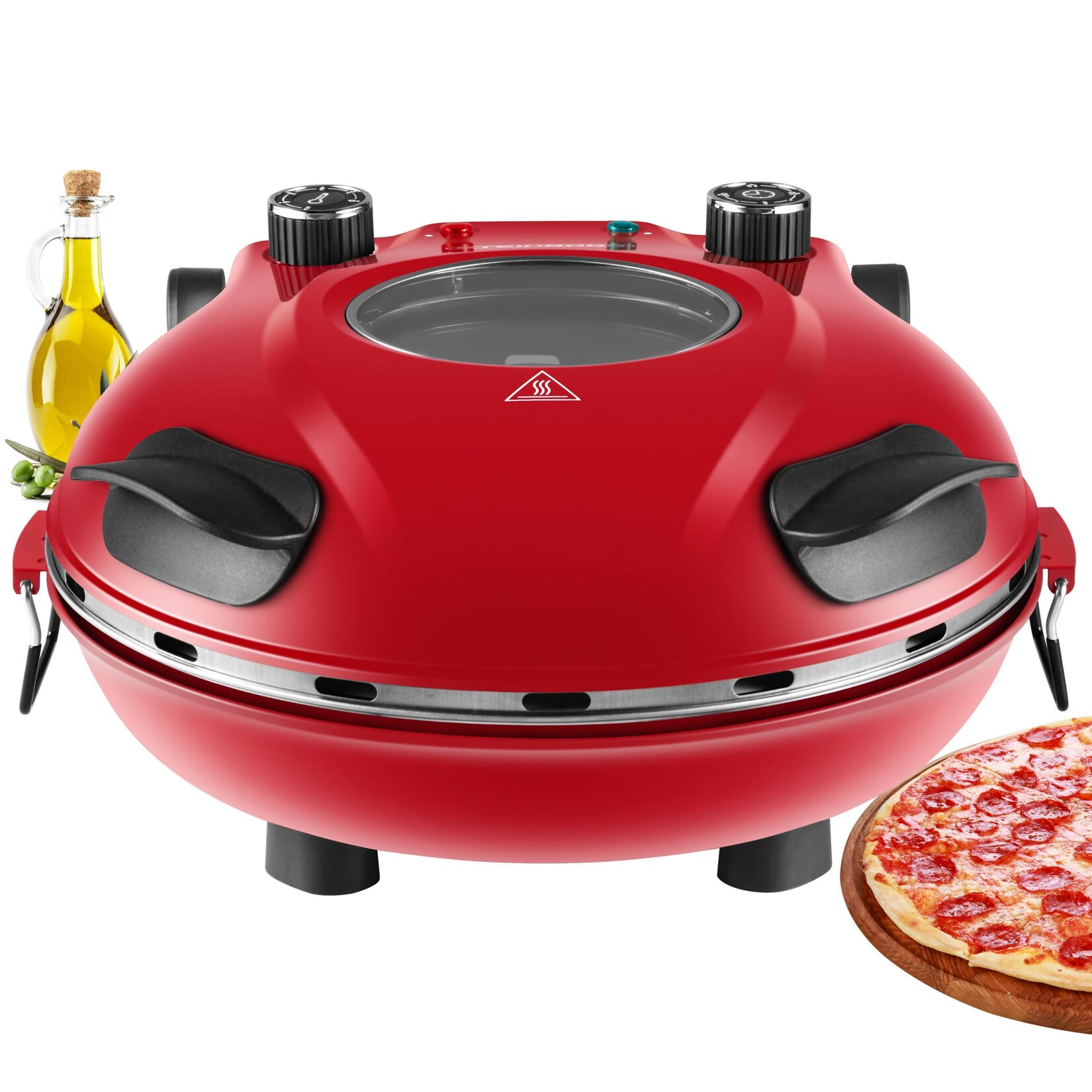 Pizzaofen elektrisch mit 32 cm Pizzastein 1200W