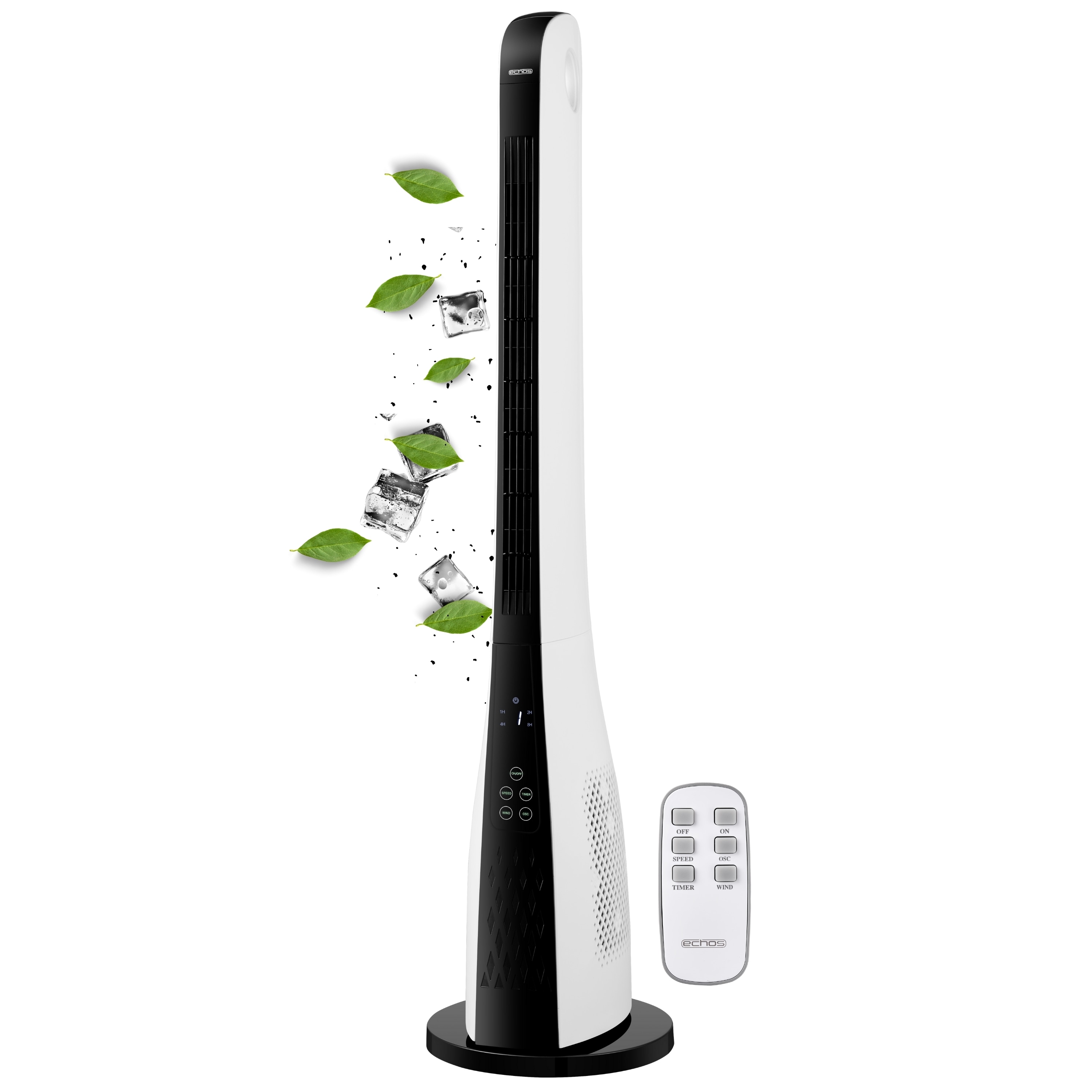 Echos Turmventilator m. Fernbedienung 3 Stufen 3 Modi Timer 50W 