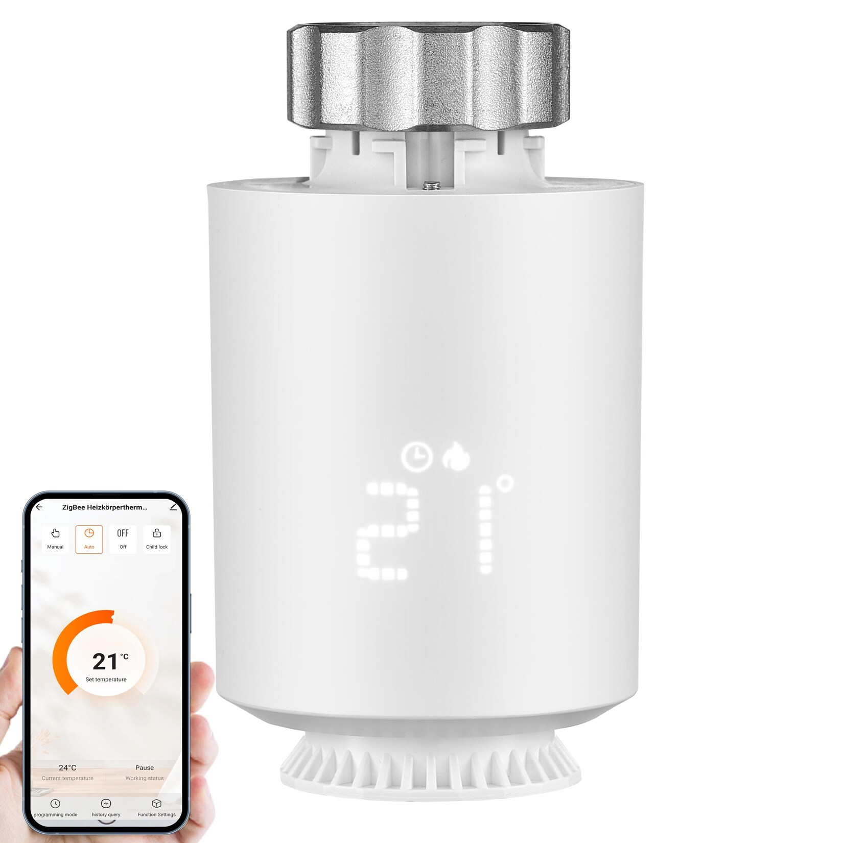 Smartes Zigbee Heizkörperthermostat Amazon Alexa & Google Assistant kompatibel