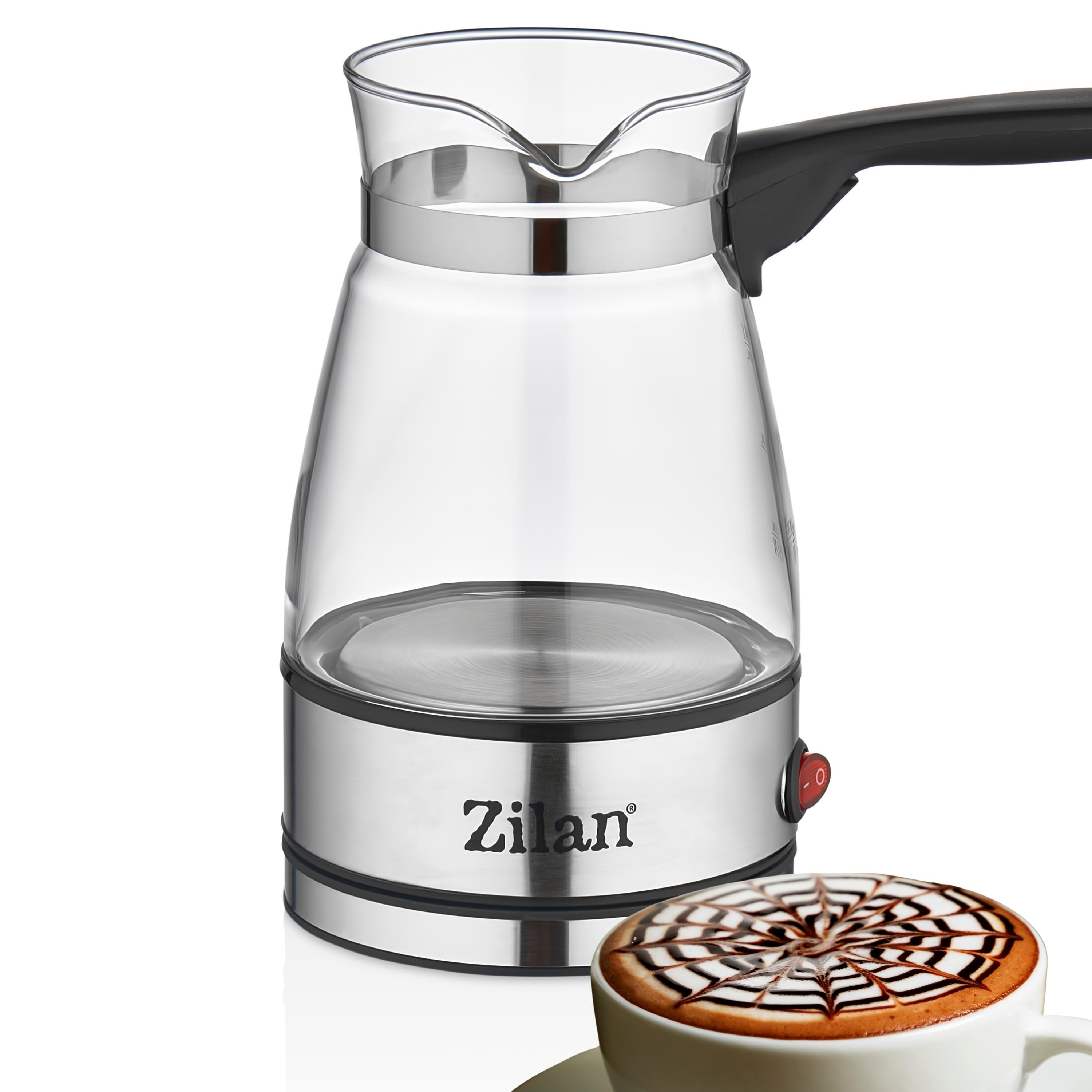 Zilan Mokka Kocher Elektrisch Edelstahl 1-4 Tassen 800 Watt 