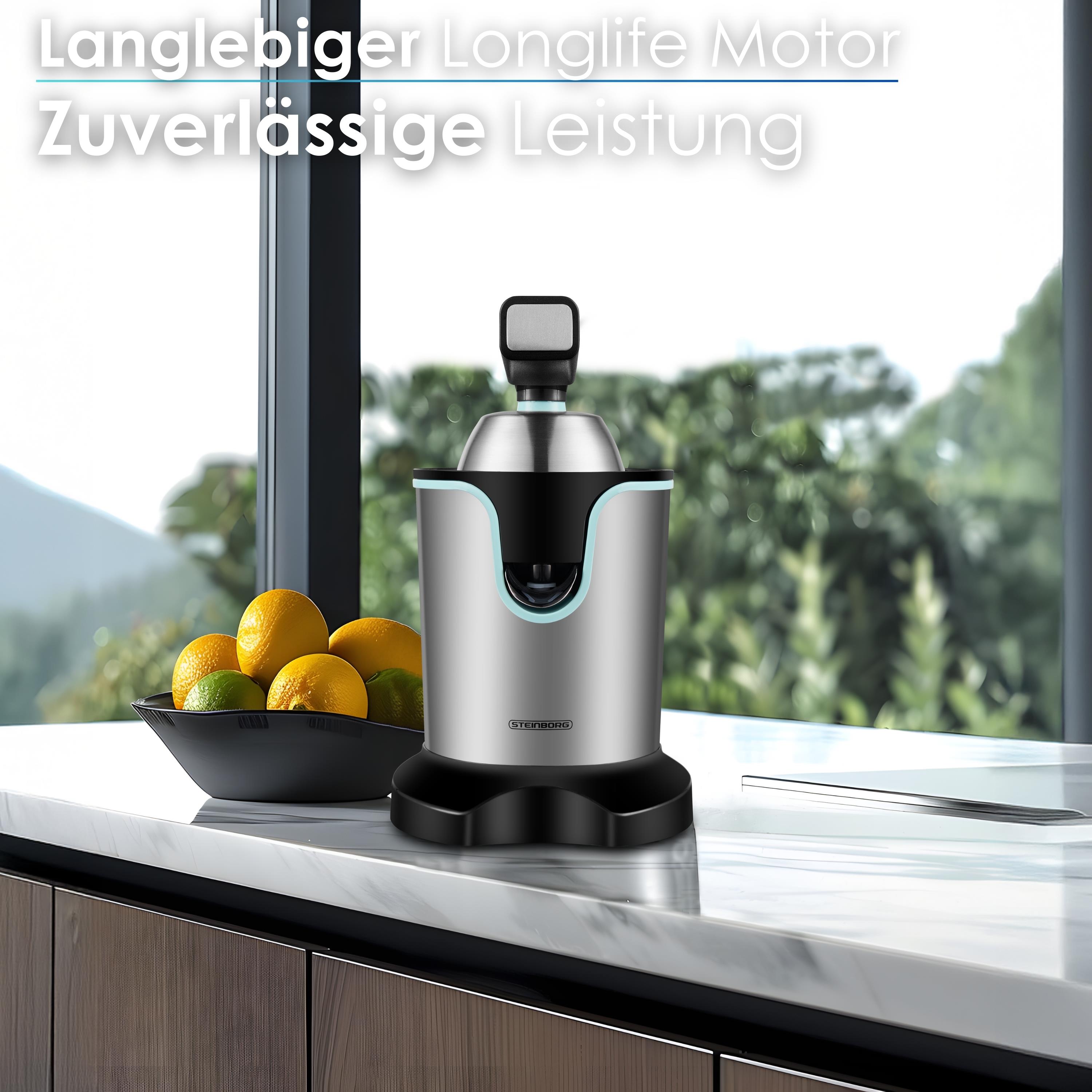Steinborg Elektrische Zitruspresse Entsafter Edelstahl 800W Edelstahlsieb bei Marktkauf online bestellen