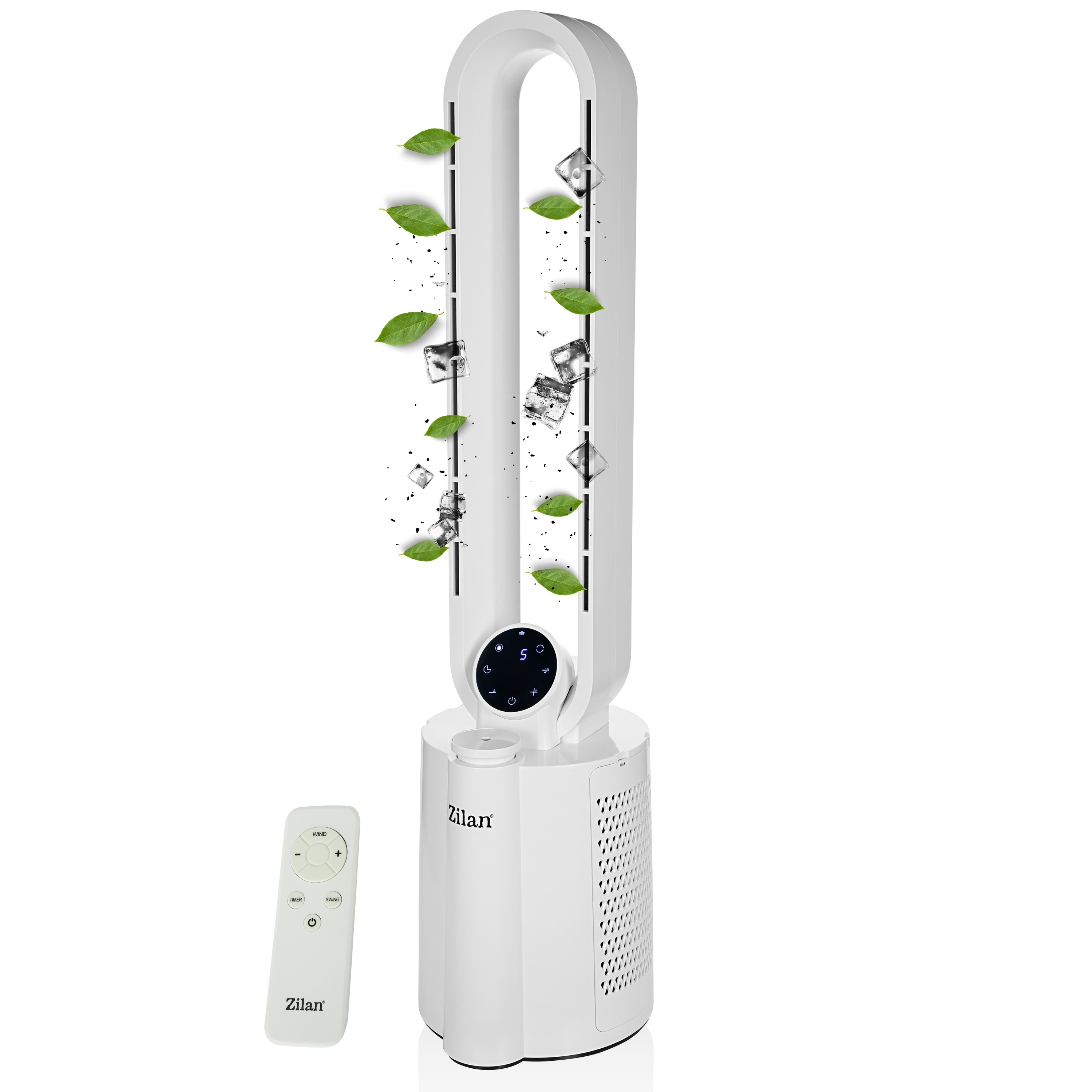 Zilan Turmventilator mit Luftbefeuchter Fernbedienung 12 Stufen Timer 