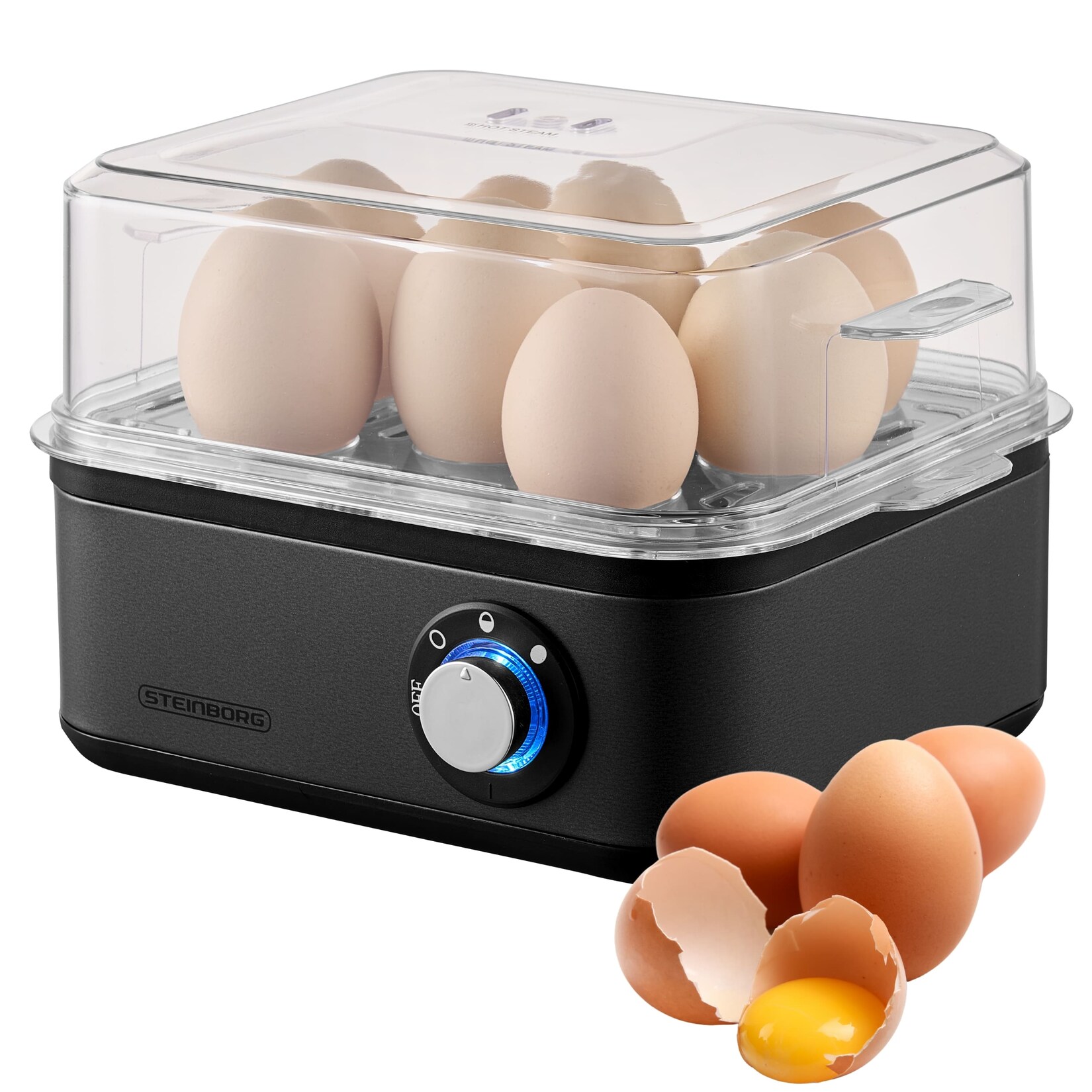 Eierkocher Edelstahl für bis zu 8 Eier 500 W