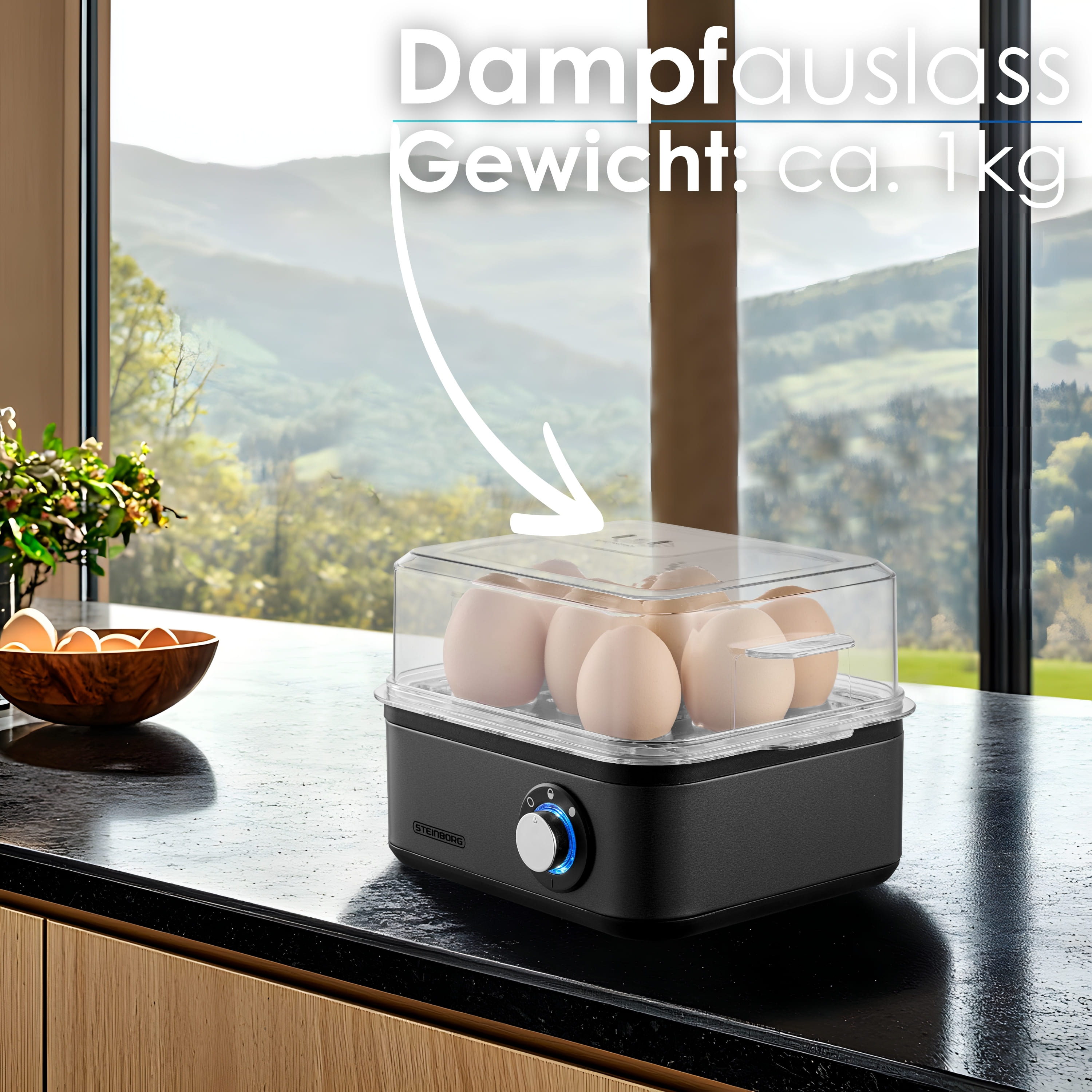 Steinborg Eierkocher Edelstahl für bis zu 8 Eier 500 W bei Marktkauf online bestellen