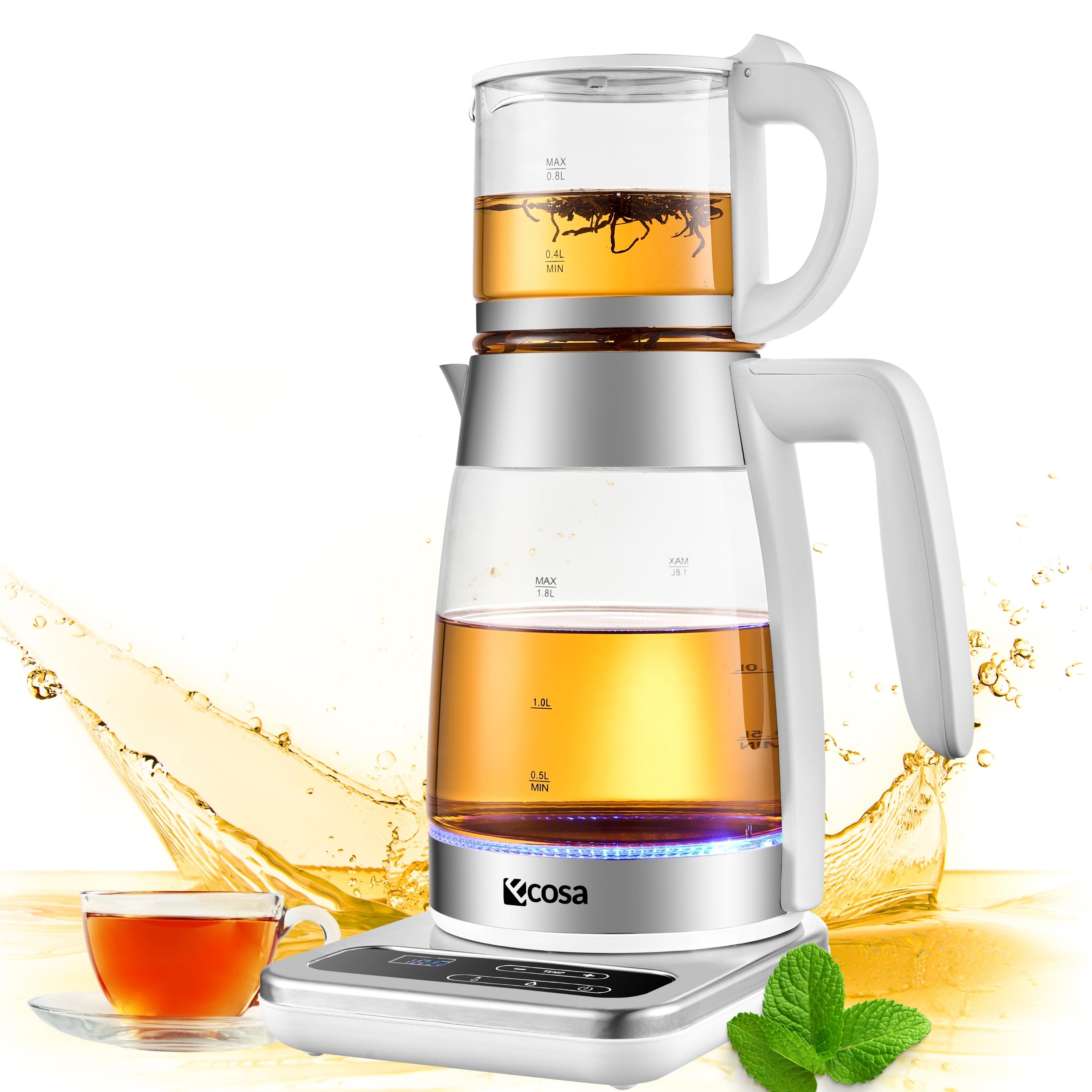 Ecosa Teekocher 2200W BPA-Frei Kalkfilter 1,8L + 0,8L 