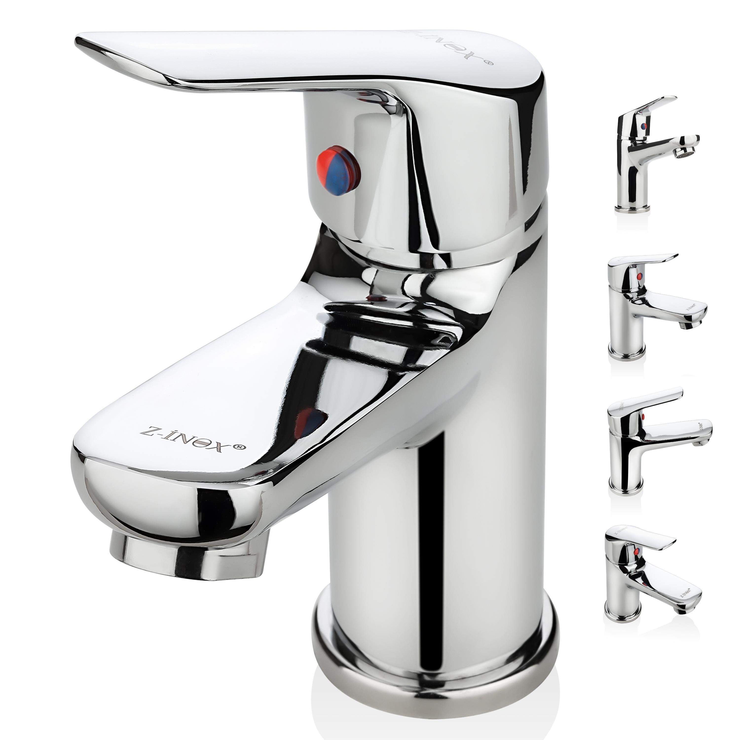 Zilan Badarmatur Edelstahl Einhebelmischer mit Anschlussschl&auml;uchen DIN Standard 