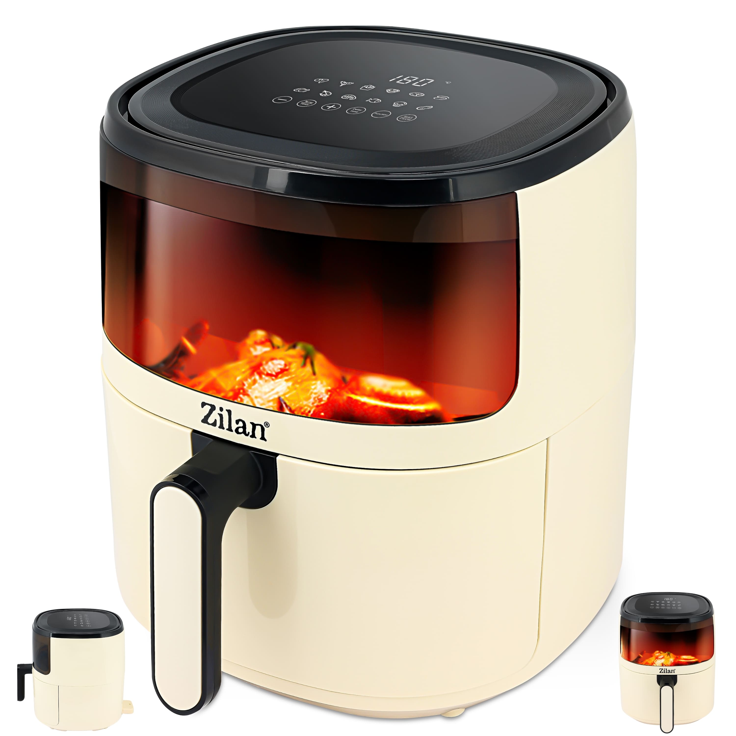 Zilan 4in1 Hei&szlig;luftfritteuse 5 Liter Timer LED-Display 1500W 