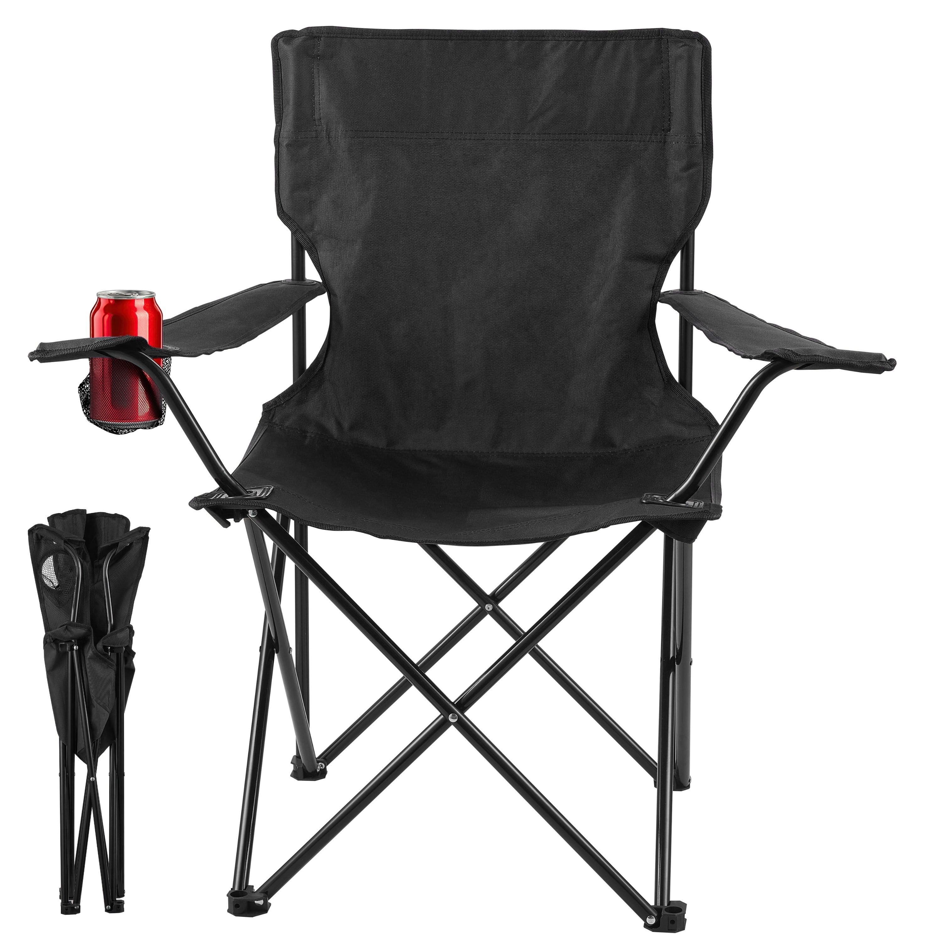 Ecosa Campingstuhl Schwarz Klappstuhl Faltbar &ndash; Robuster Outdoor Stuhl mit Tragetasche 