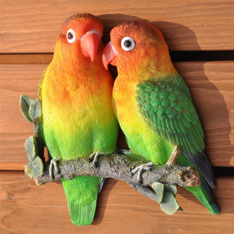Dazikemo Dekofigur Wandfigur Lovebirds V&ouml;gel 