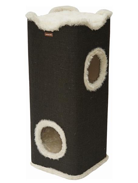 Nanook Kratztonne Kratzbaum Amigo mit Pl&uuml;schrand schwarz 100 x 40 cm 